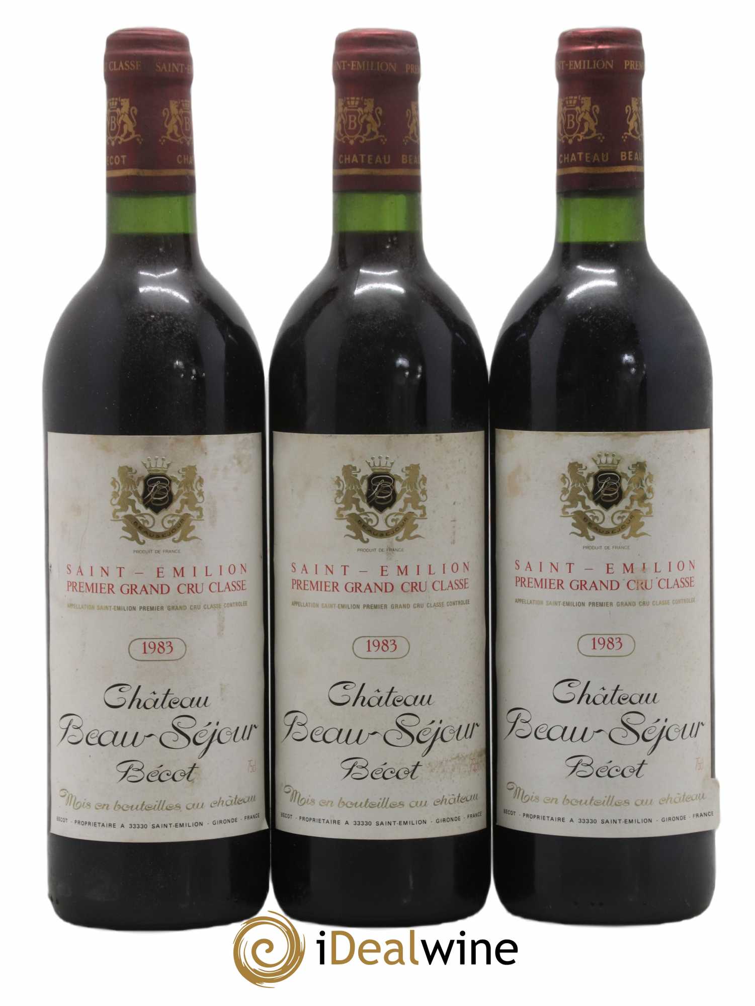 Château Beau-Séjour Bécot 1er Grand Cru Classé B 1983 - Lot de 3 bouteilles - 0