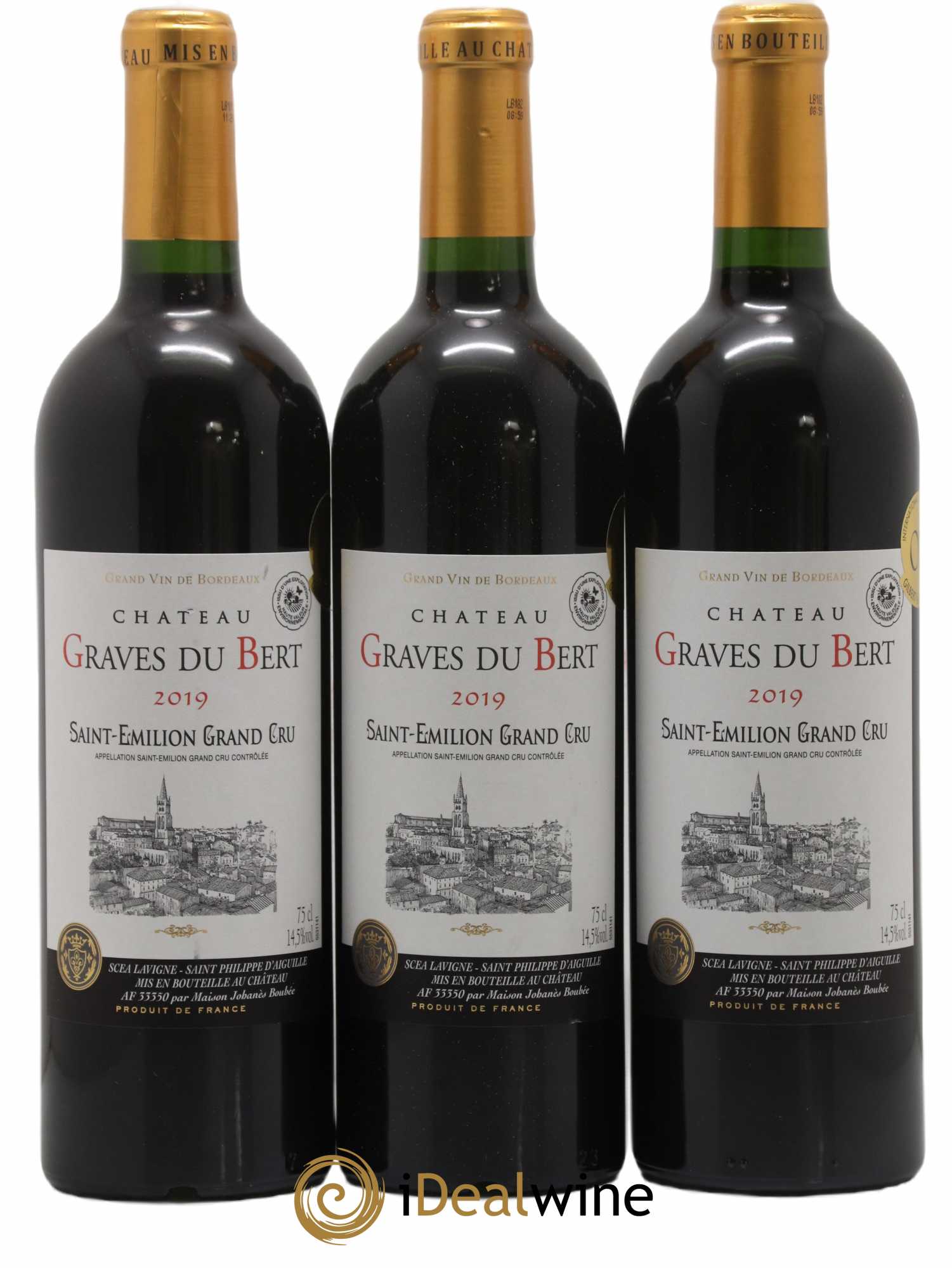 Saint-Émilion Graves du Bert (sans prix de réserve) 2019 - Lot de 12 bouteilles - 1