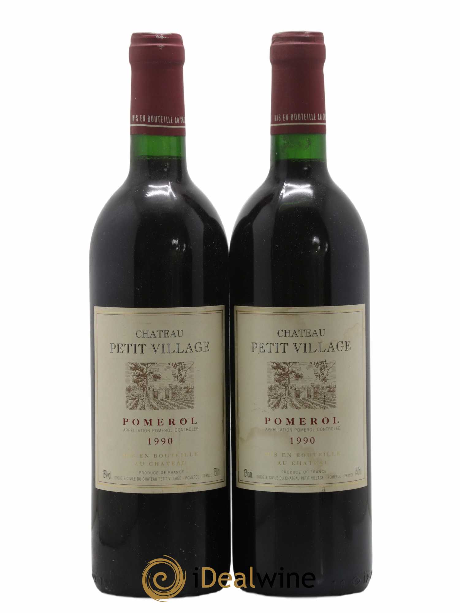 Château Petit Village 1990 - Lot de 2 bouteilles - 0