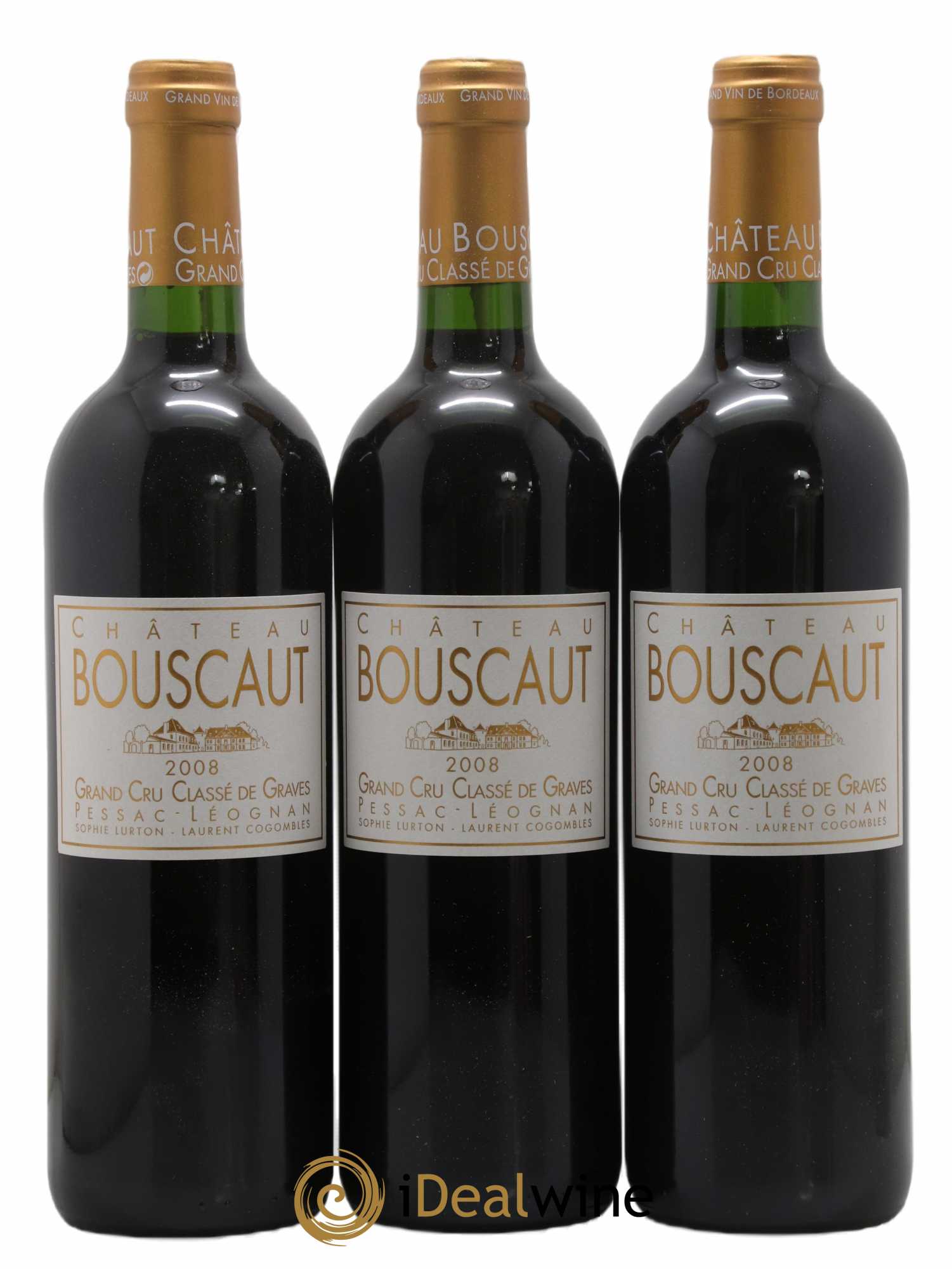 Château Bouscaut Cru Classé de Graves 2008 - Lot de 3 bouteilles - 0