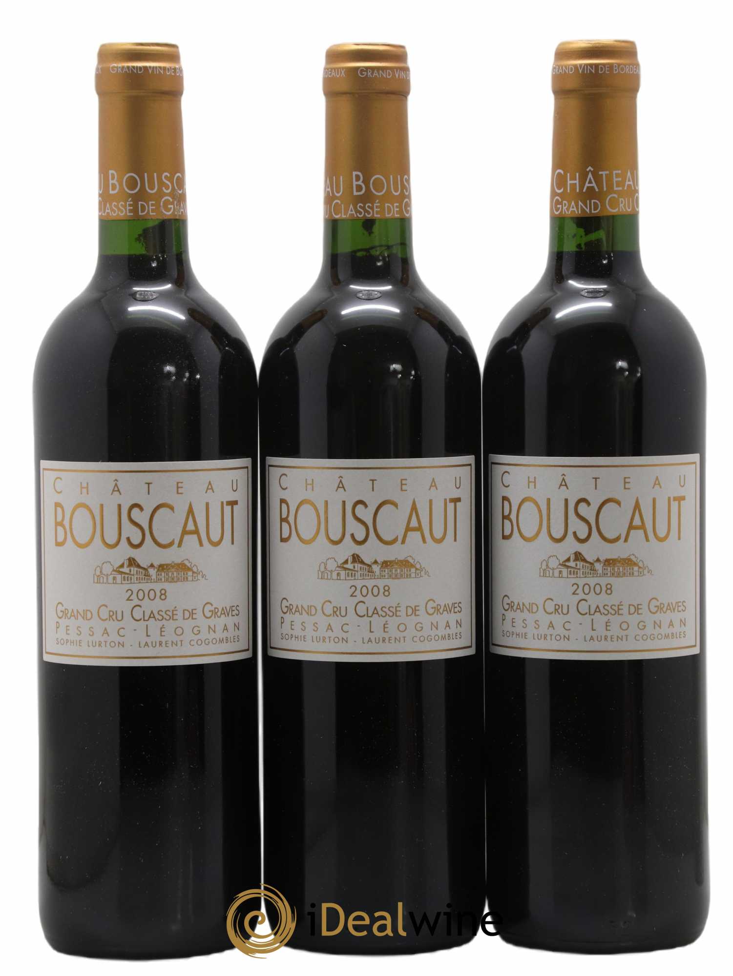 Château Bouscaut Cru Classé de Graves 2008 - Lot de 3 bouteilles - 0