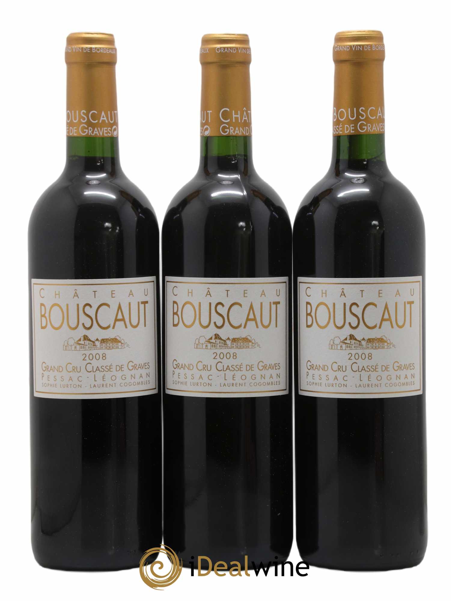 Château Bouscaut Cru Classé de Graves 2008 - Lot de 3 bouteilles - 0