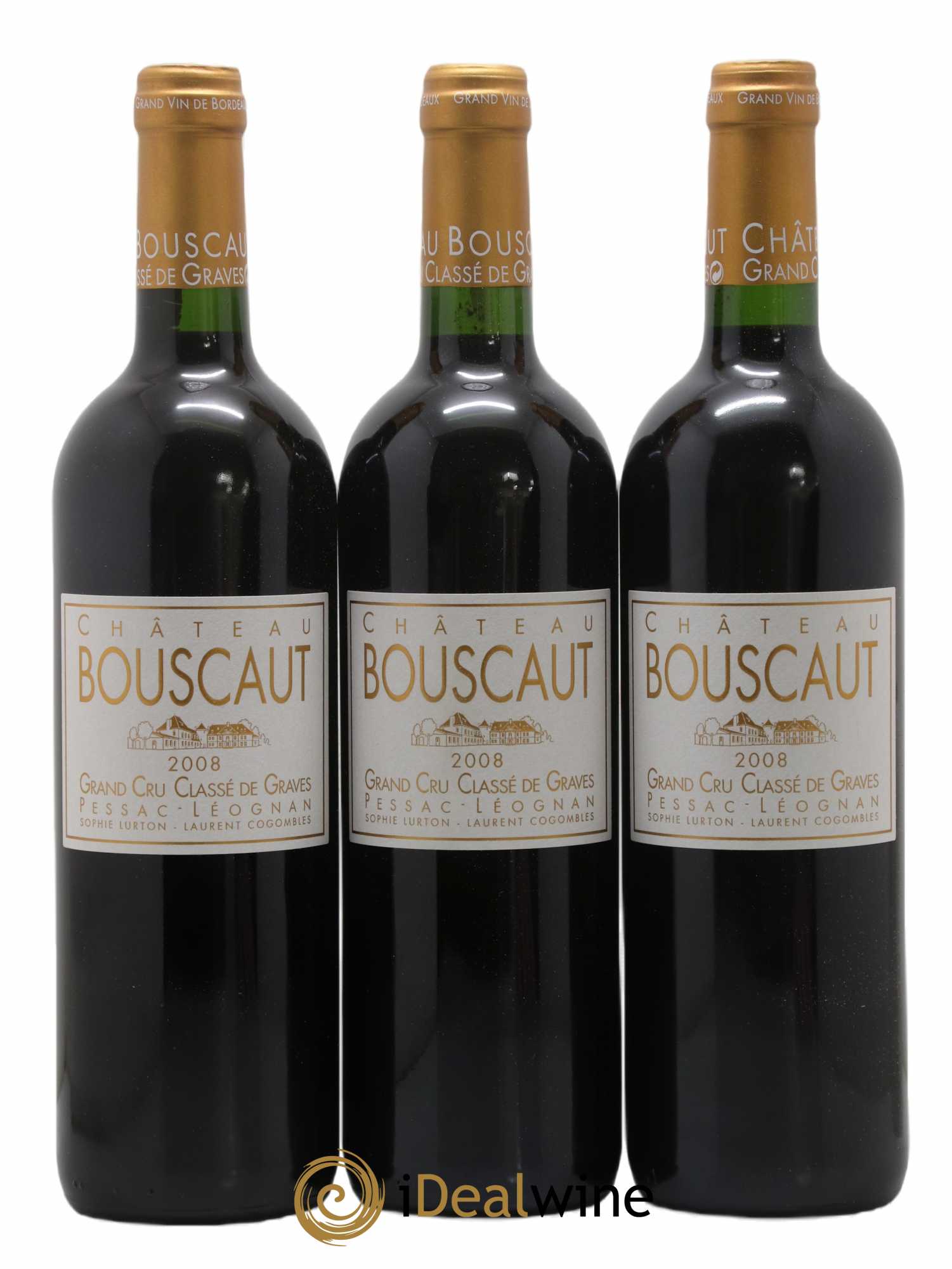 Château Bouscaut Cru Classé de Graves 2008 - Lot de 3 bouteilles - 0