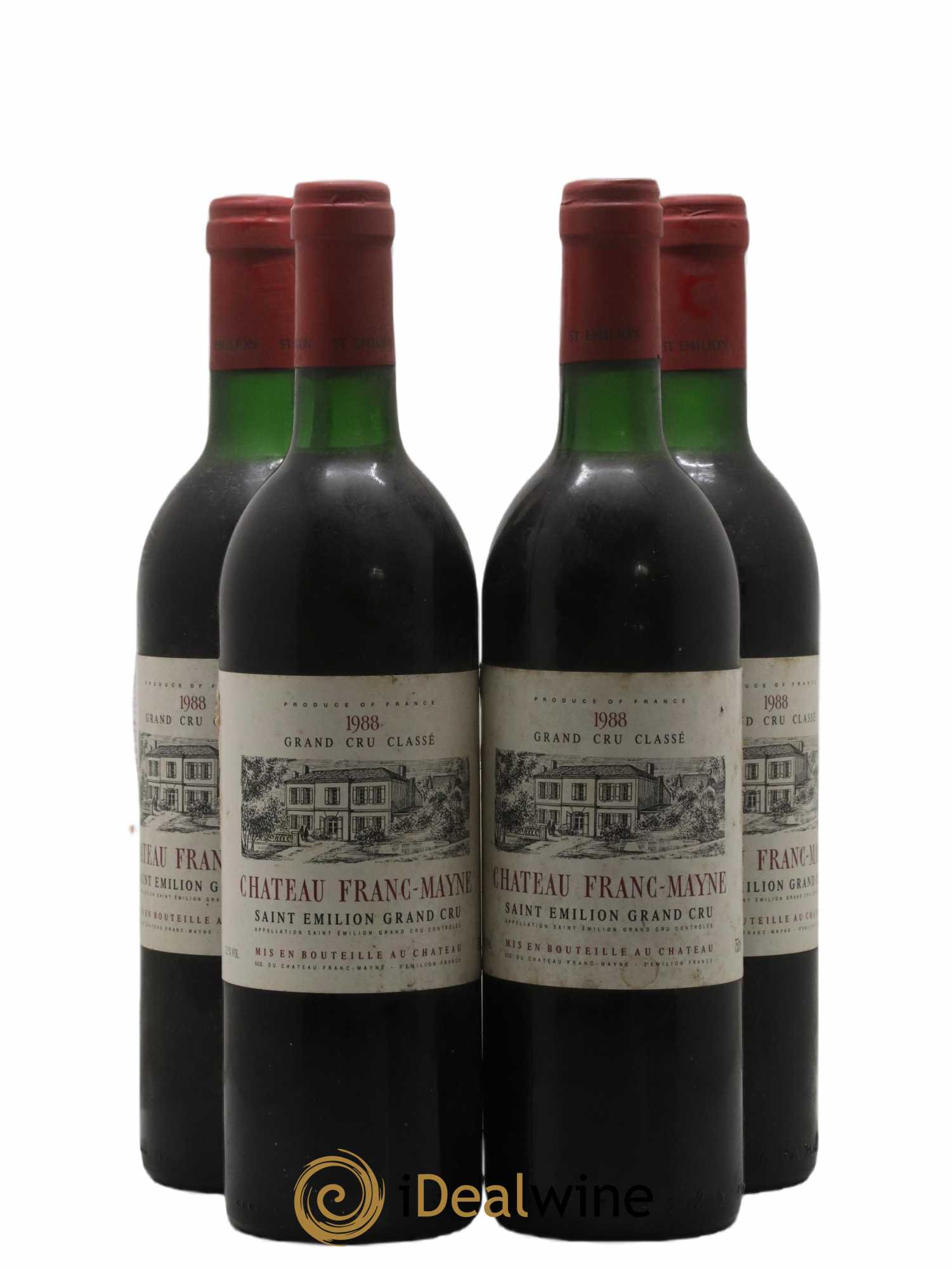 Château Franc Mayne Grand Cru Classé 1988 - Lot de 4 bouteilles - 0