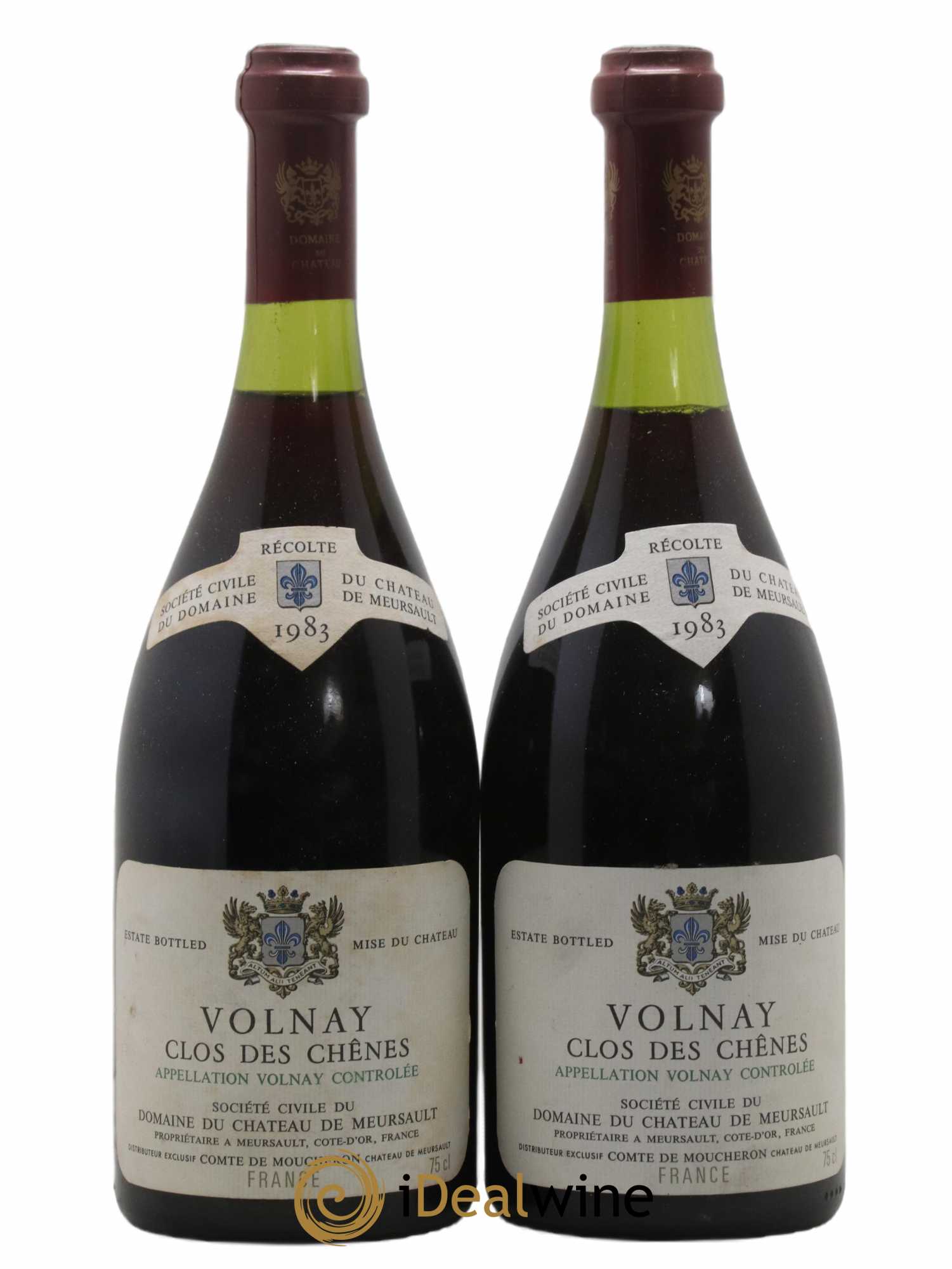 Volnay 1er Cru Clos des Chênes Château de Meursault 1983 - Lot de 2 bouteilles - 0