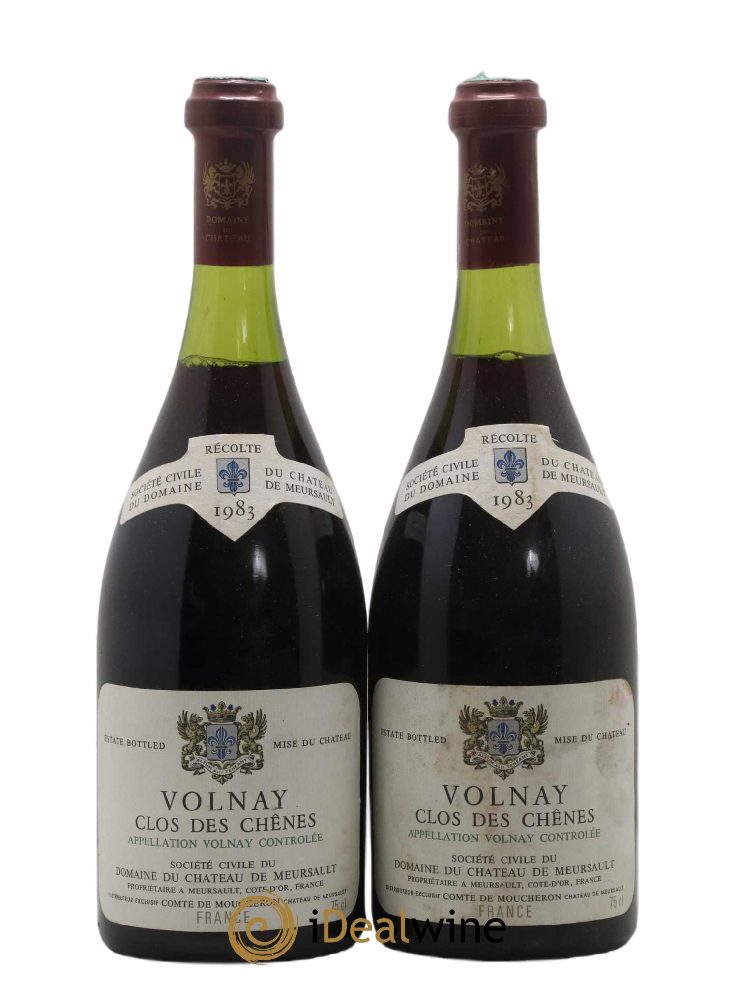Volnay 1er Cru Clos des Chênes Château de Meursault 1983 - Lot de 2 bouteilles - 0