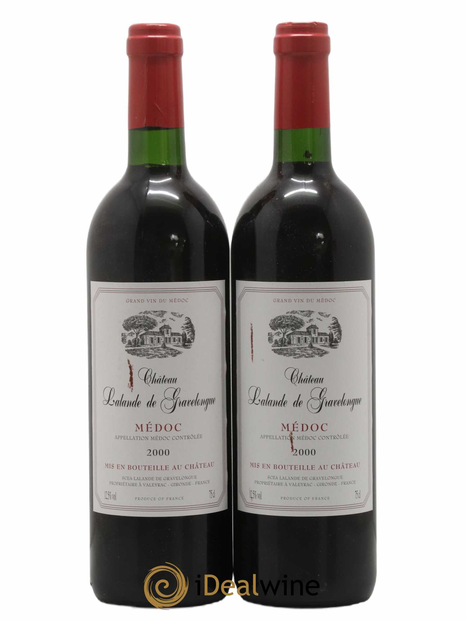 Médoc Château Lalande De Gravelongue 2000 - Lot de 2 bouteilles - 0