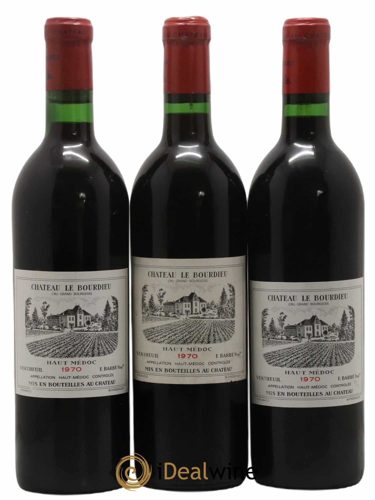 Château le Bourdieu Cru Bourgeois 1970 - Lot de 3 bouteilles - 0
