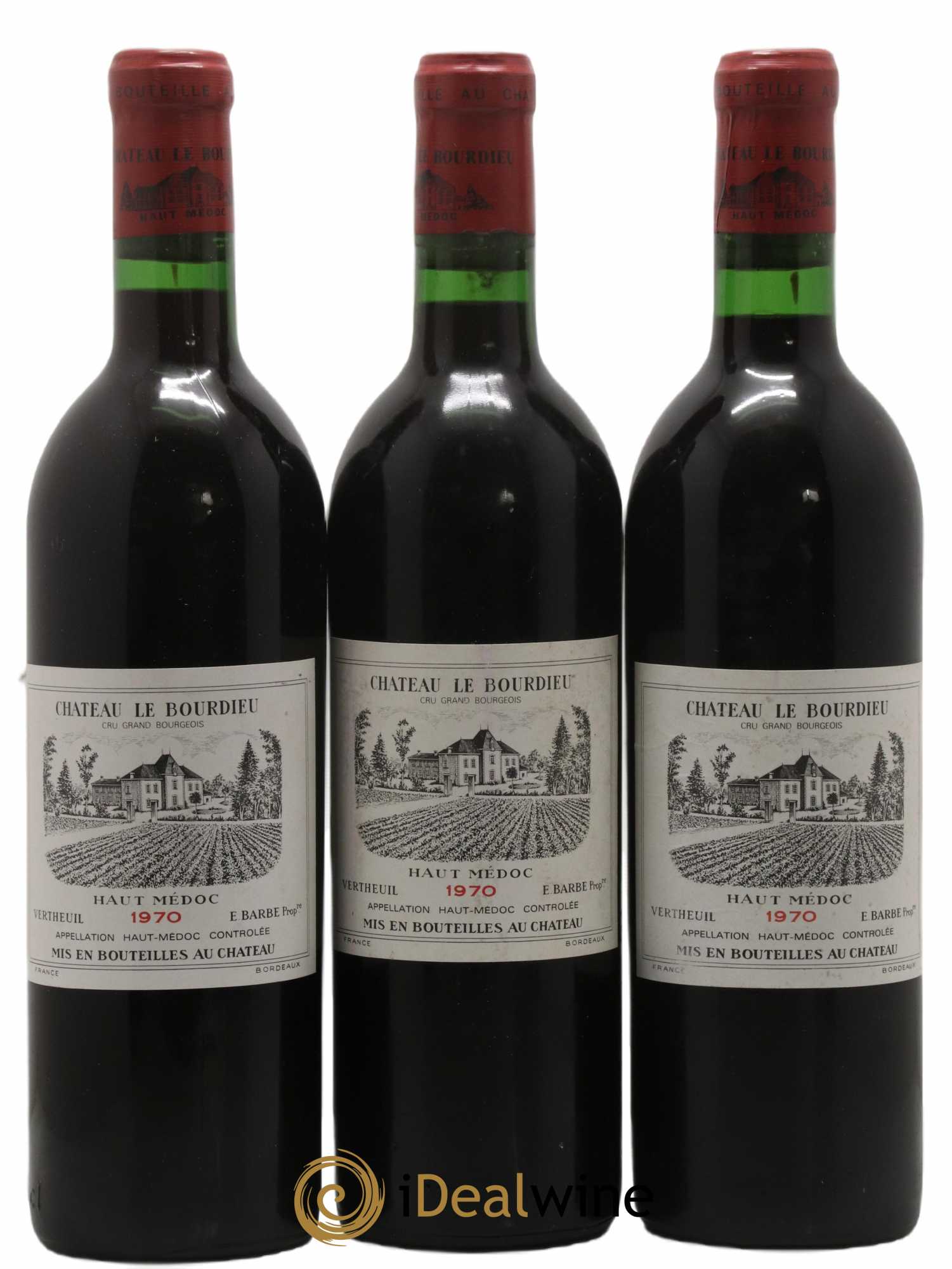 Château le Bourdieu Cru Bourgeois 1970 - Lot de 3 bouteilles - 0