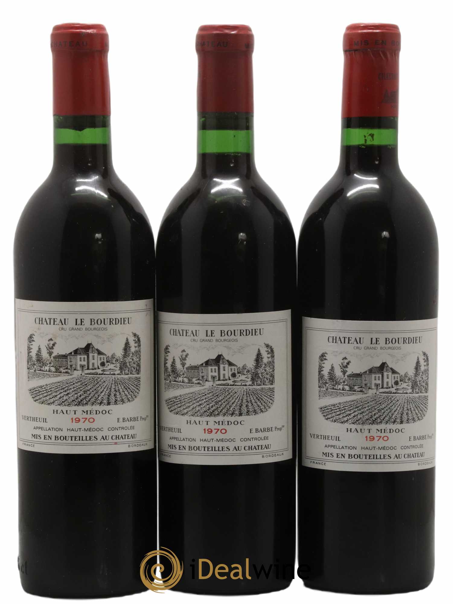 Château le Bourdieu Cru Bourgeois 1970 - Lot de 3 bouteilles - 0