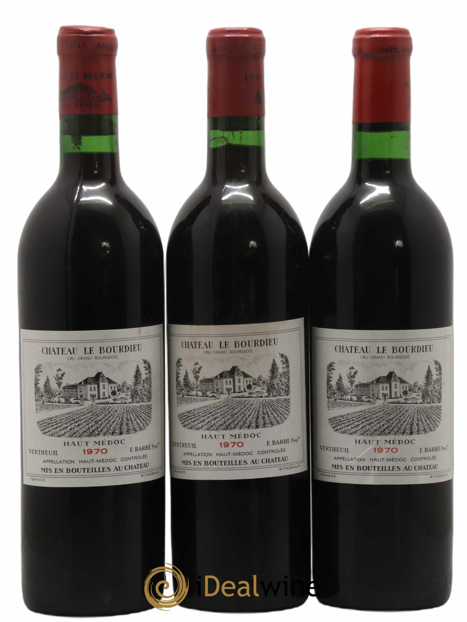 Château le Bourdieu Cru Bourgeois 1970 - Lot de 3 bouteilles - 0