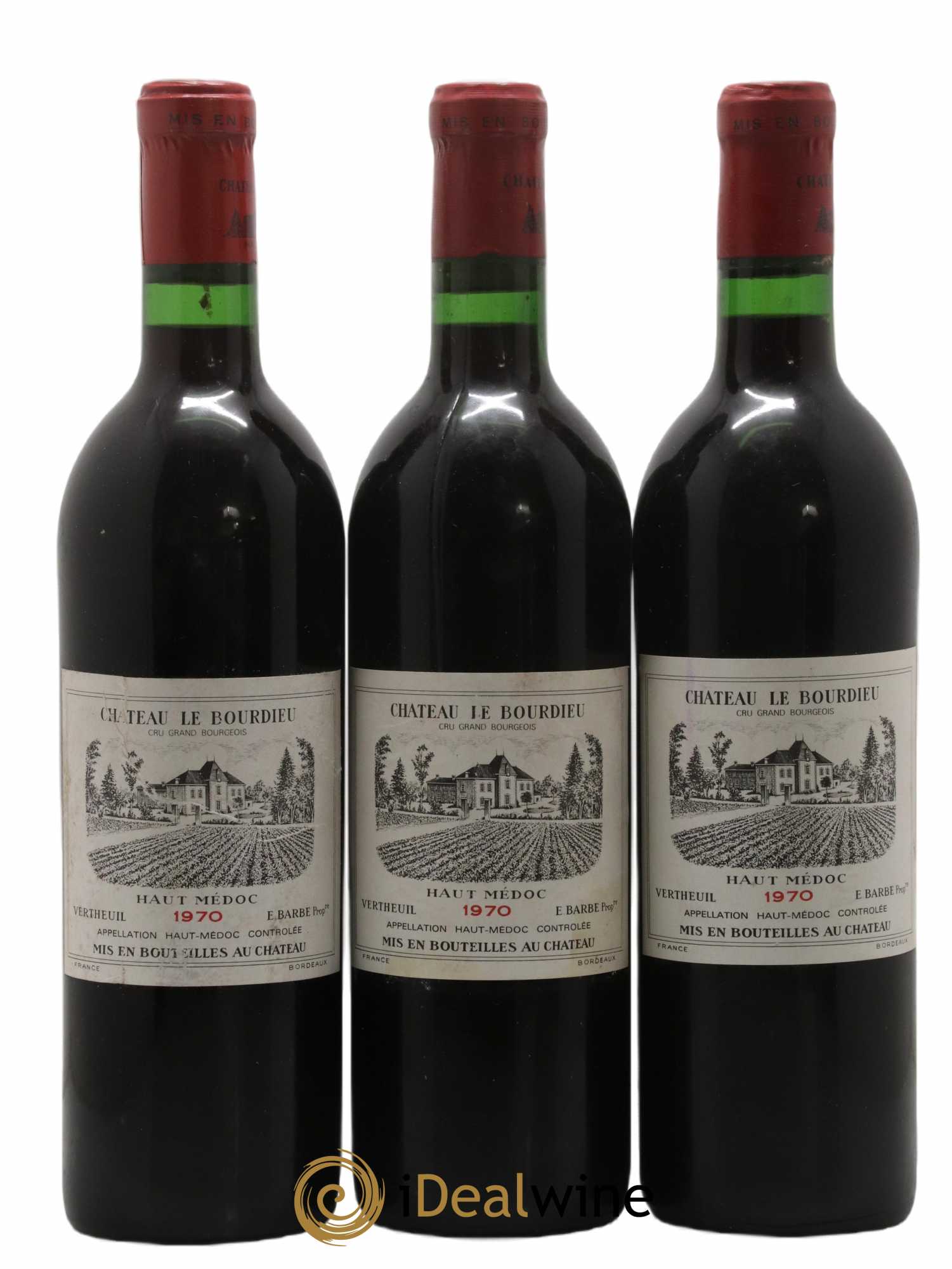 Château le Bourdieu Cru Bourgeois 1970 - Lot of 3 bottles - 0