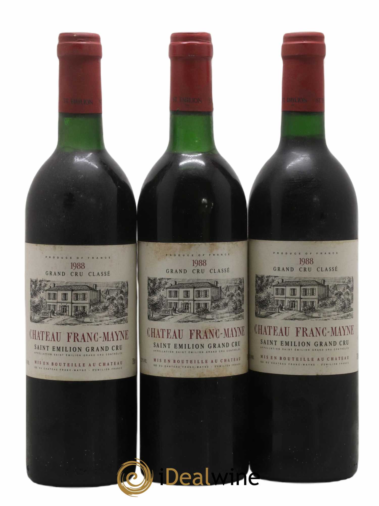 Château Franc Mayne Grand Cru Classé 1988 - Lot de 3 bouteilles - 0