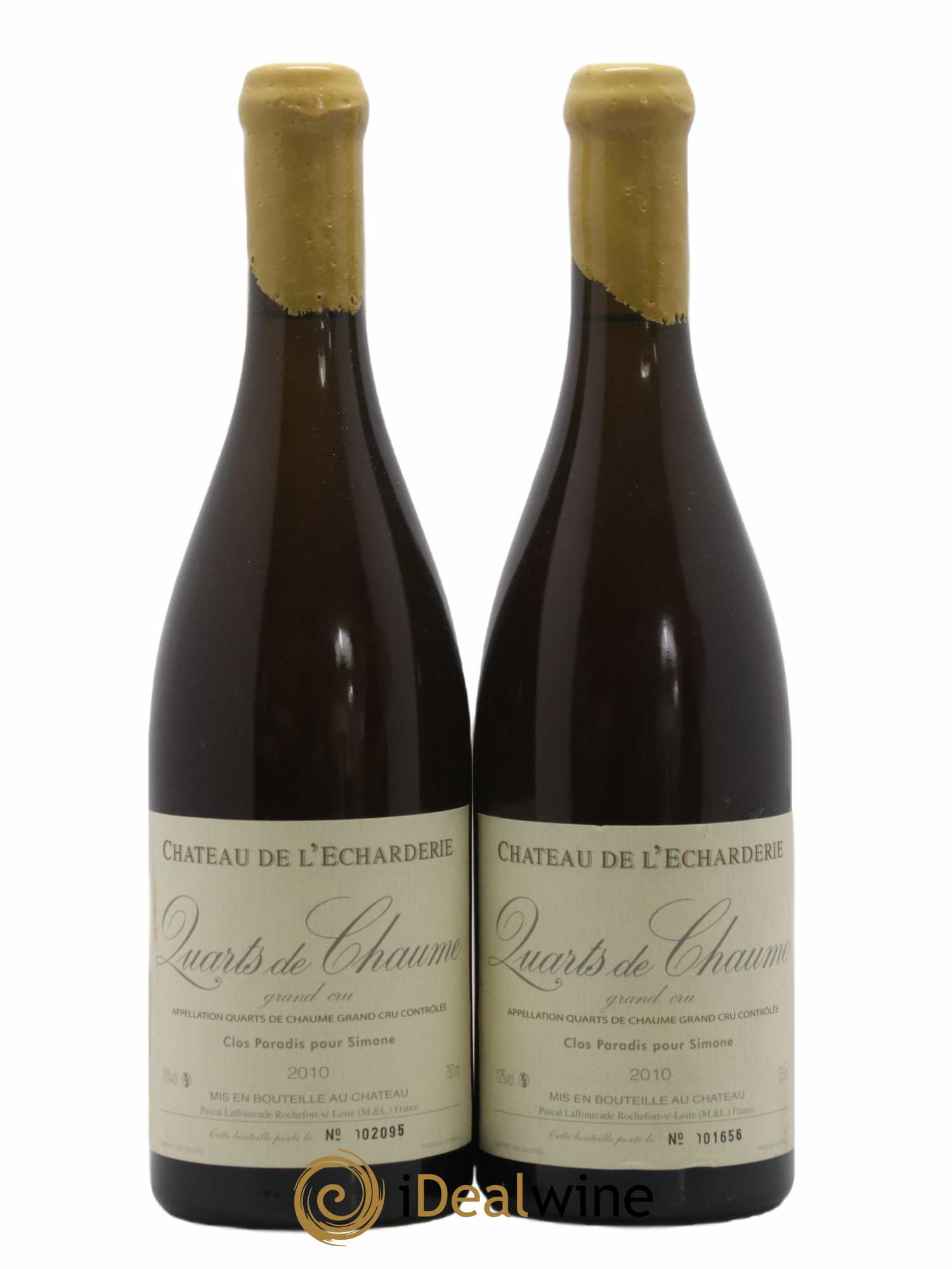 Quarts de Chaume Clos Paradis Pour Simone Château L'Echarderie 2010 - Lot de 2 bouteilles - 0