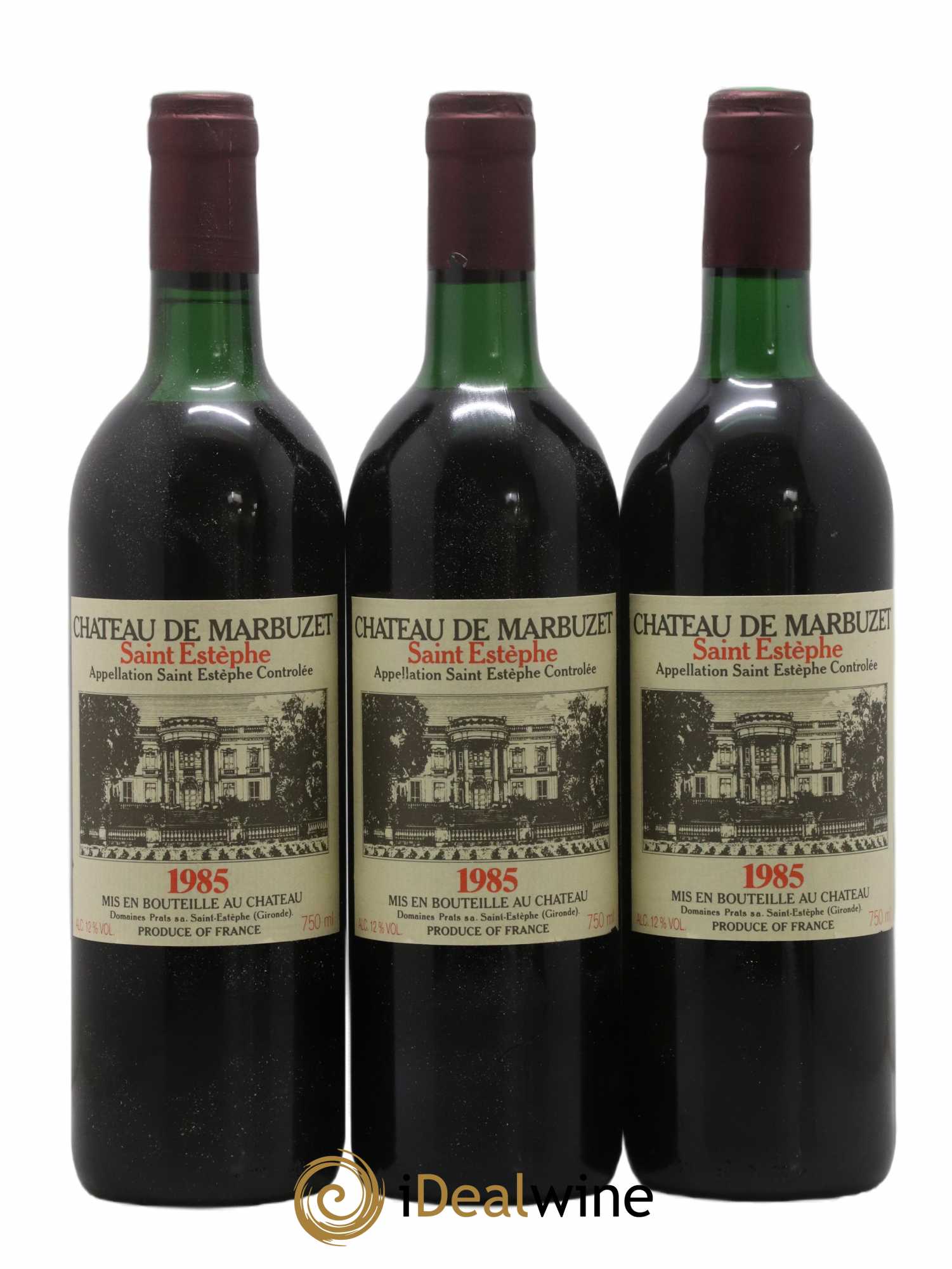 Château de Marbuzet Cru Bourgeois 1985 - Lot de 3 bouteilles - 0
