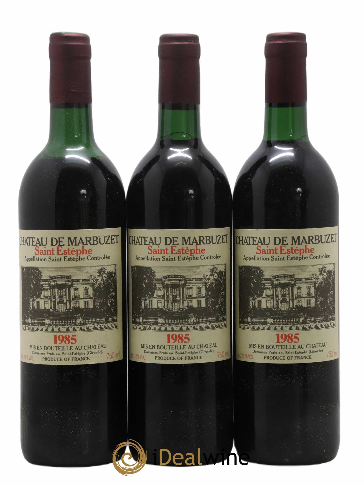 Château de Marbuzet Cru Bourgeois 1985 - Lot de 3 bouteilles - 0