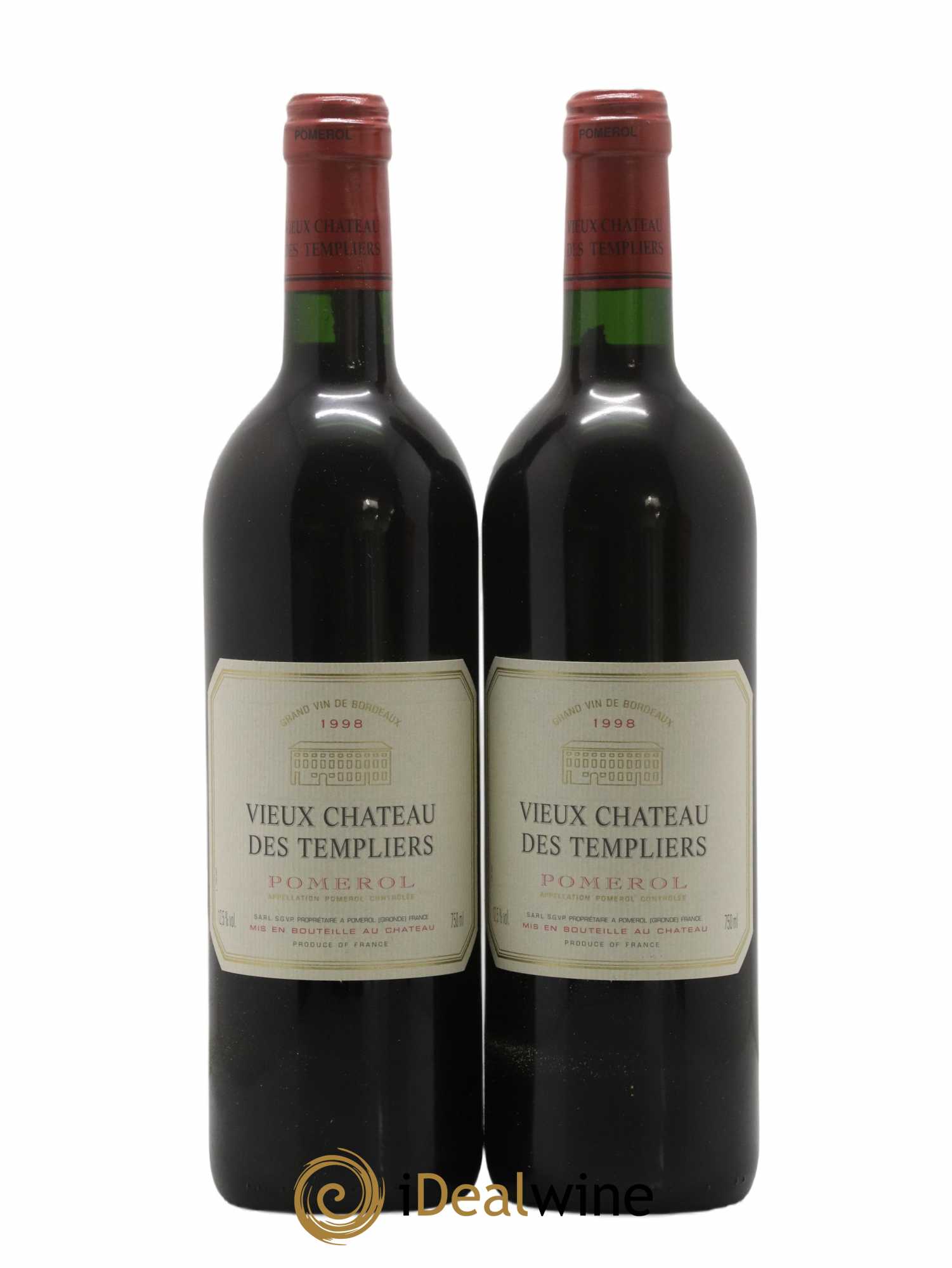 Pomerol Vieux Château Des Templiers 1998 - Lot de 2 bouteilles - 0