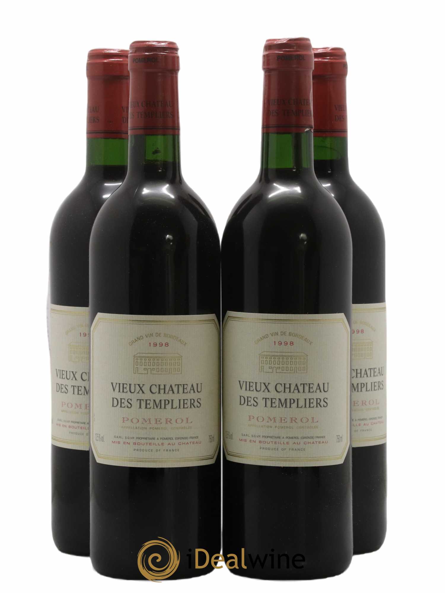 Pomerol Vieux Château Des Templiers 1998 - Lot de 4 bouteilles - 0