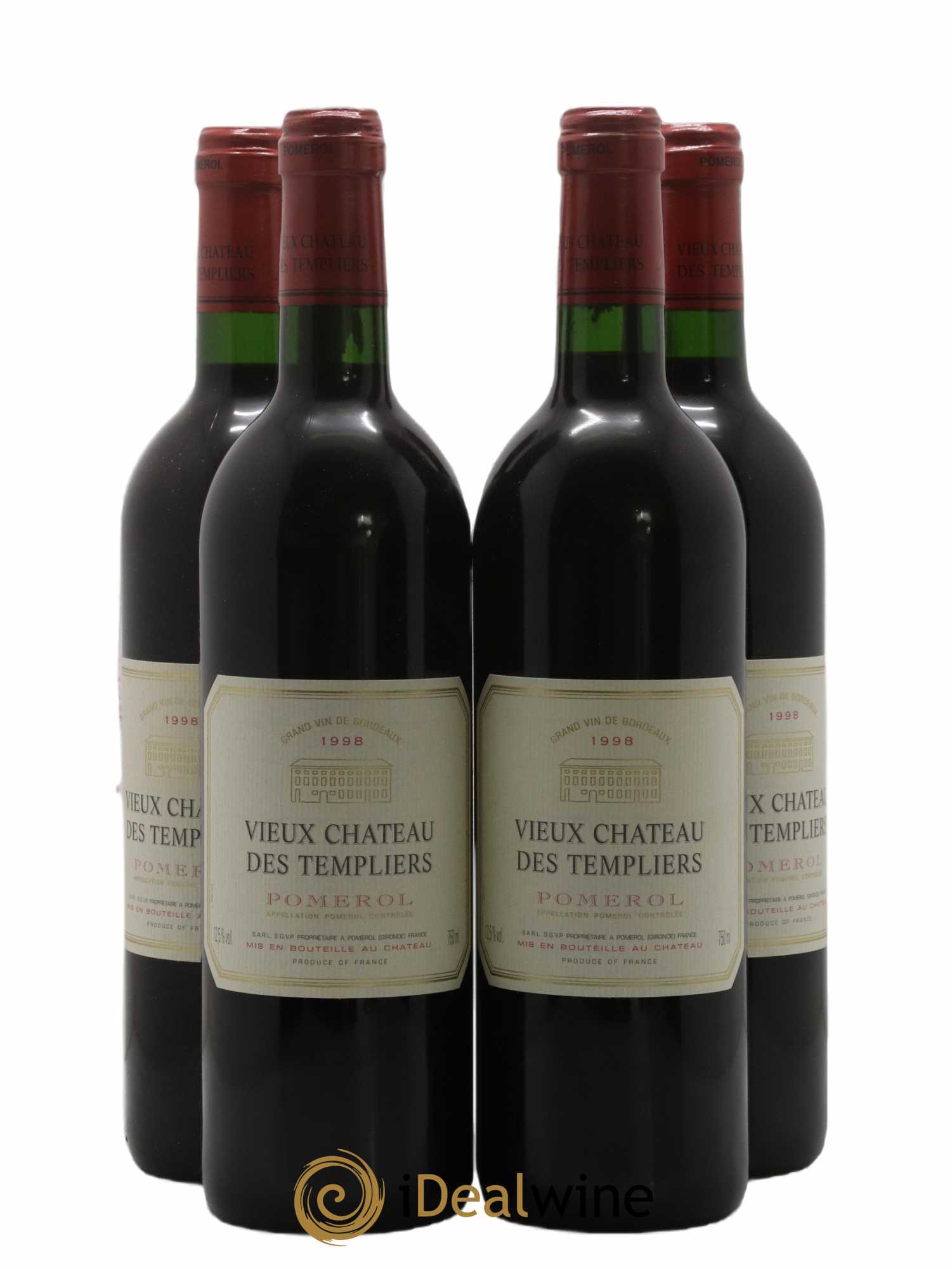 Pomerol Vieux Château Des Templiers 1998 - Lot de 4 bouteilles - 0