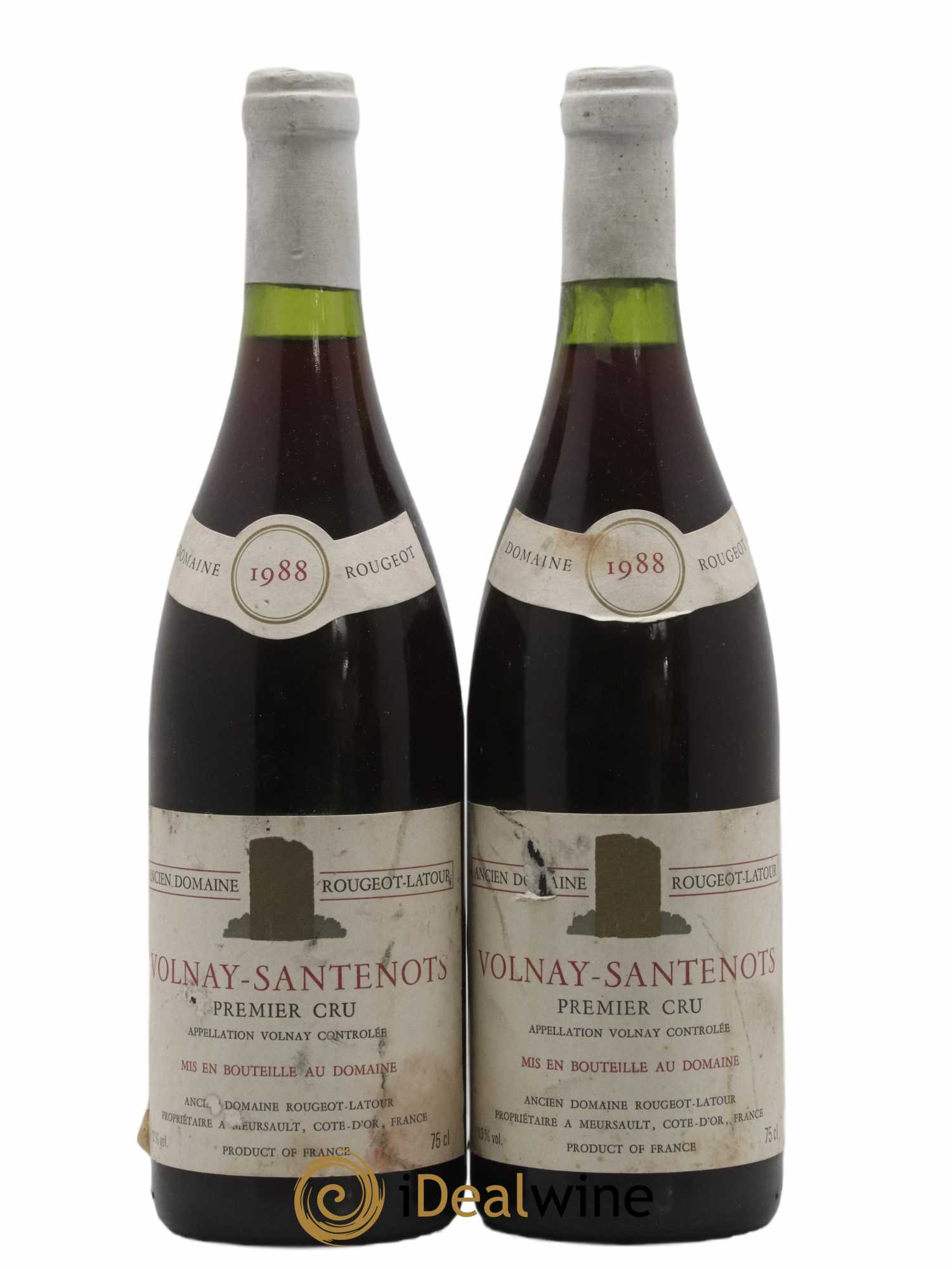 Volnay 1er Cru Santenots Rougeot Latour 1988 - Lot de 2 bouteilles - 0