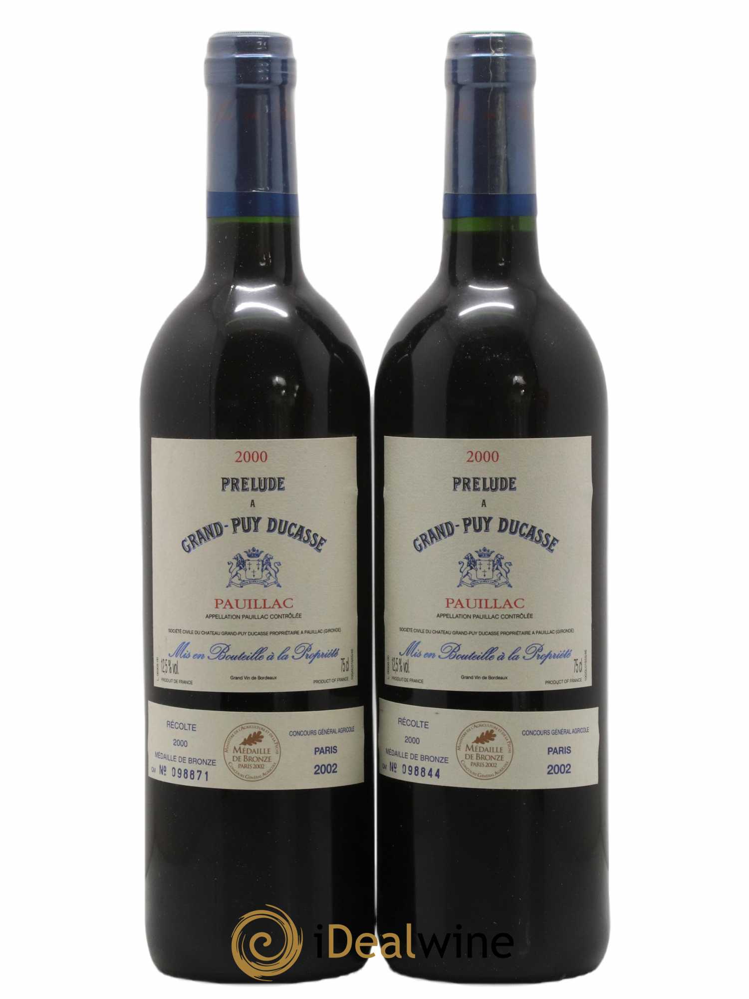 Prélude à Grand Puy Ducasse Second Vin 2000 - Lot of 2 bottles - 0