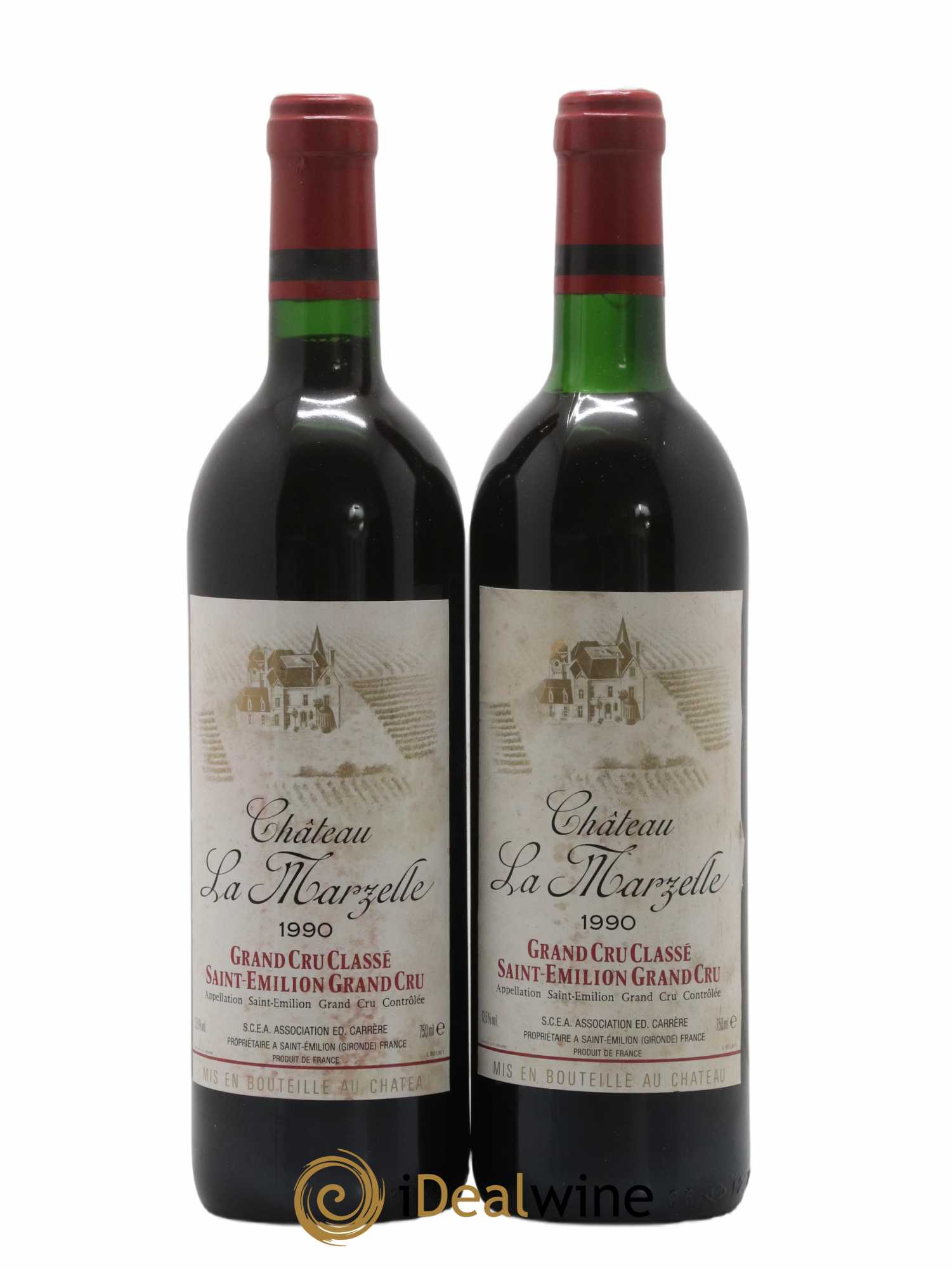 Château La Marzelle Grand Cru Classé 1990 - Lot de 2 bouteilles - 0