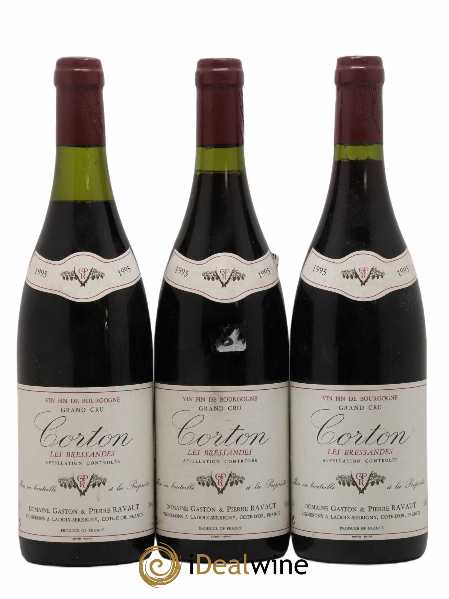Corton Grand Cru Les Bressandes Gaston Et Pierre Ravaut 1995 - Lot de 3 bouteilles - 0