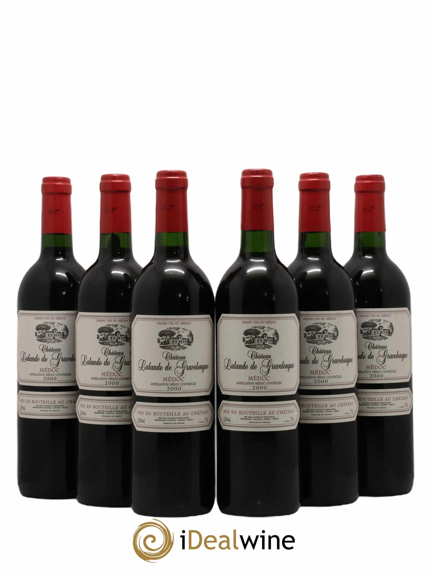 Médoc Château Lalande De Gravelongue Medoc (sans prix de réserve) 2000 - Lot de 6 bouteilles - 0