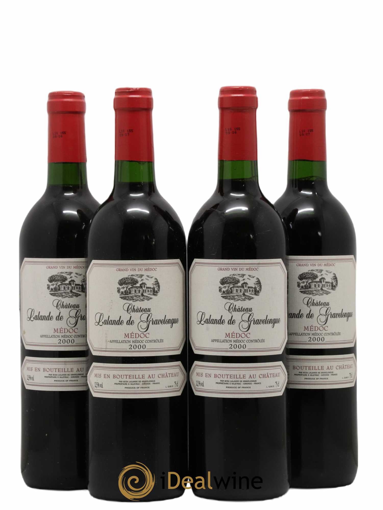 Médoc Château Lalande De Gravelongue Medoc (sans prix de réserve) 2000 - Lot de 4 bouteilles - 0