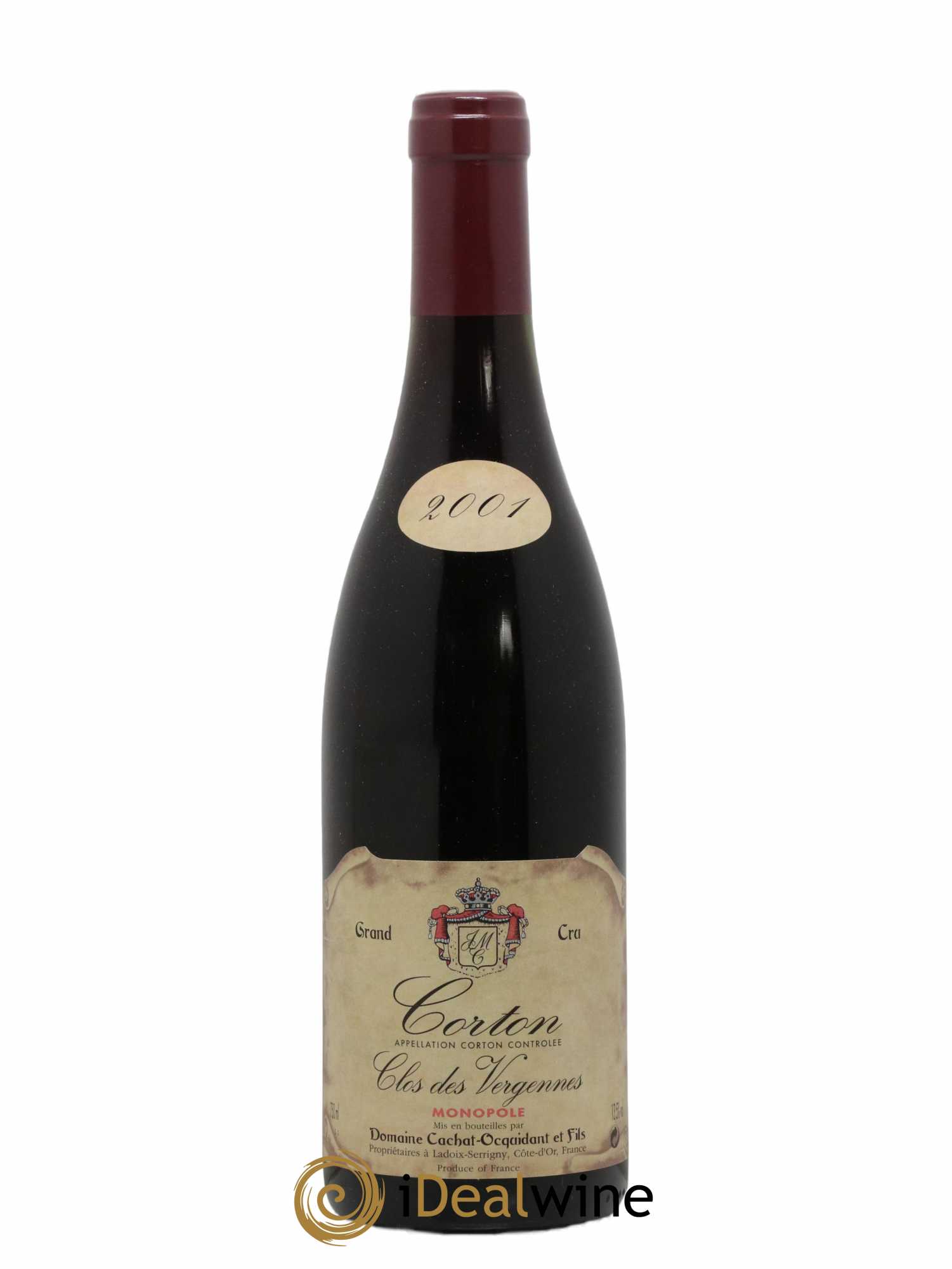 Corton Grand Cru Clos Des Vergennes Domaine Cachat Ocquidant 2001 - Lot de 1 bouteille - 0