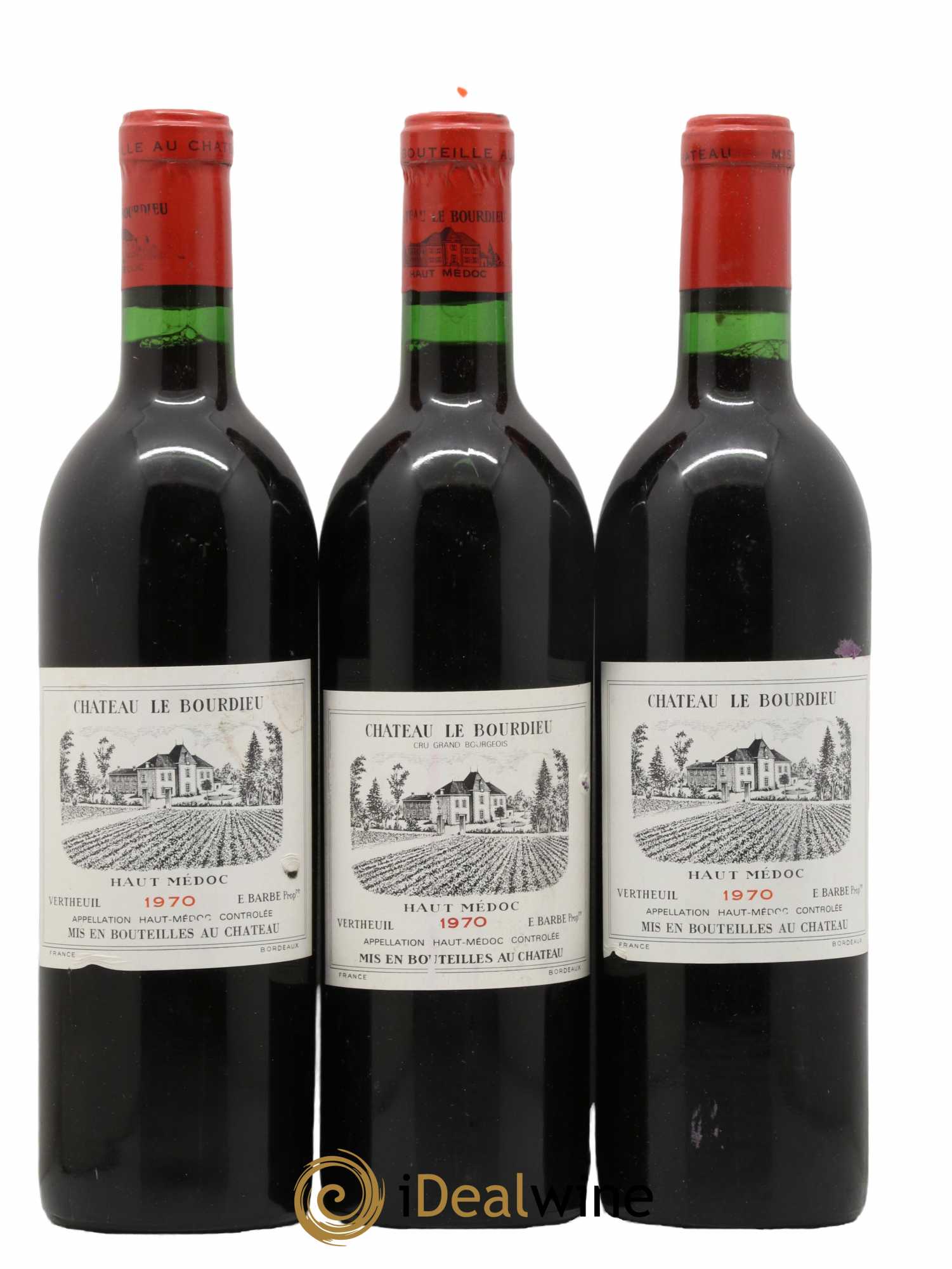 Château le Bourdieu Cru Bourgeois 1970 - Lot de 3 bouteilles - 0
