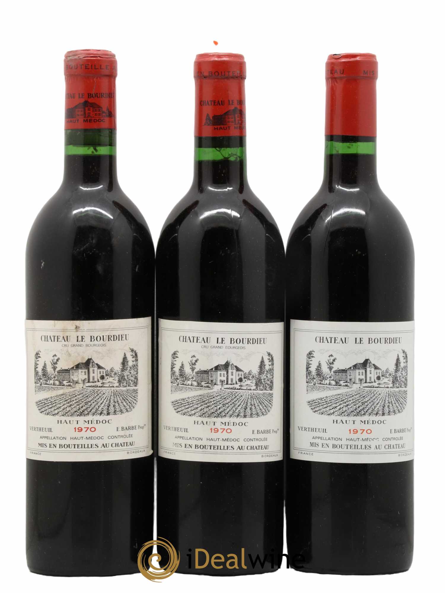 Château le Bourdieu Cru Bourgeois 1970 - Lot de 3 bouteilles - 0