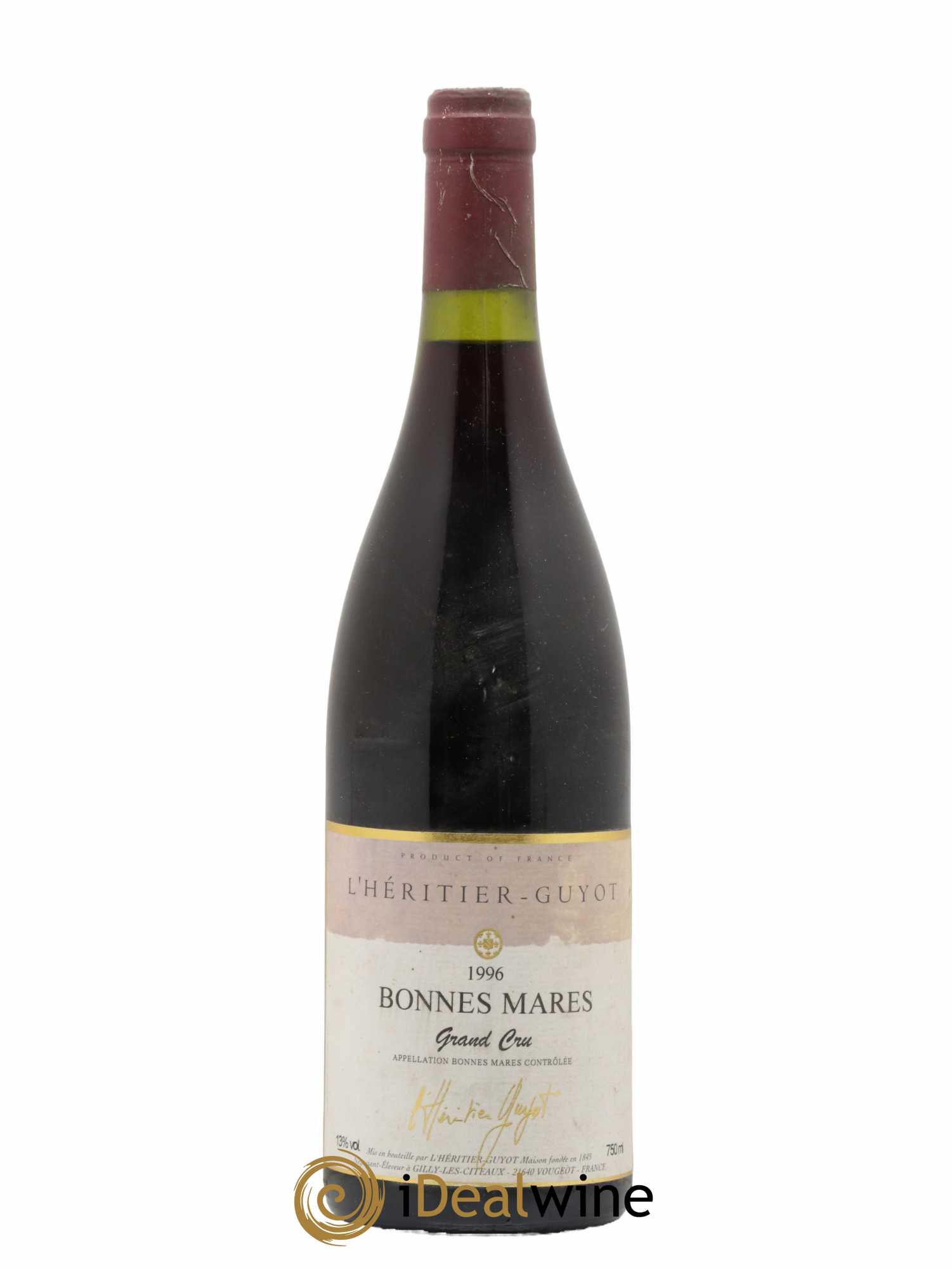Bonnes-Mares Grand Cru L'Heritier Guyot 1996 - Lot de 1 bouteille - 0