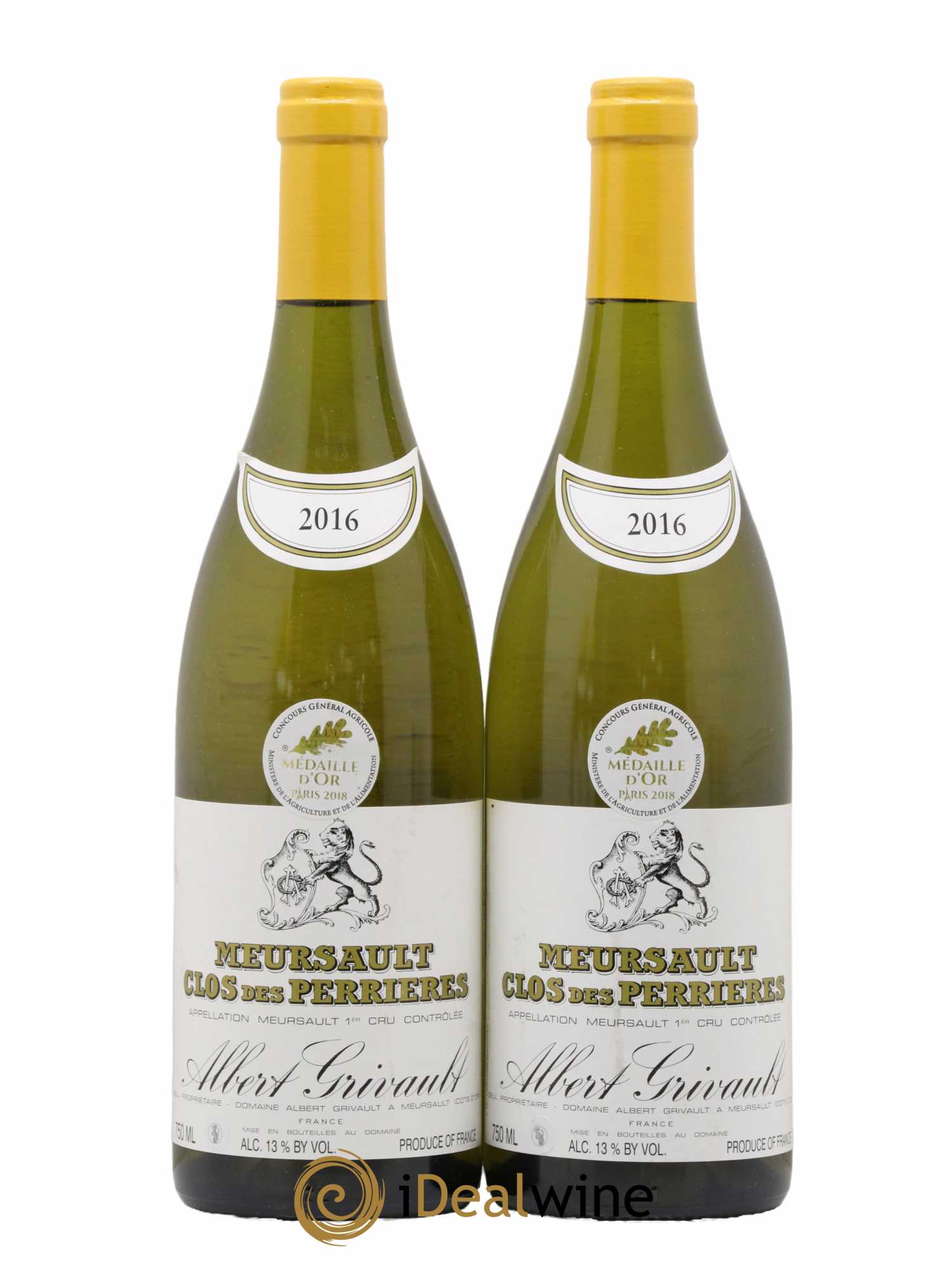 Meursault 1er Cru Clos des Perrières Monopole Albert Grivault 2016 - Lot de 2 bouteilles - 0