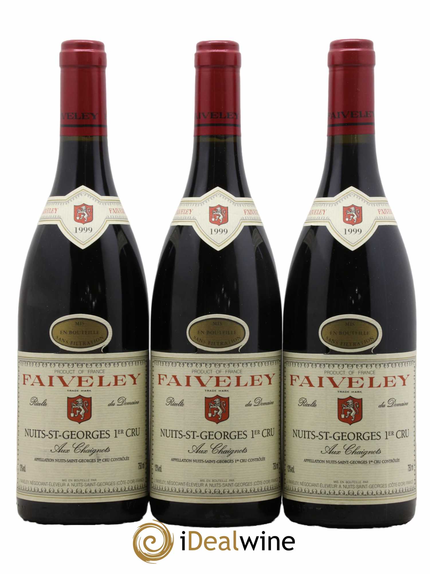 Nuits-Saint-Georges 1er Cru Aux Chaignots Faiveley 1999 - Lot de 3 bouteilles - 0