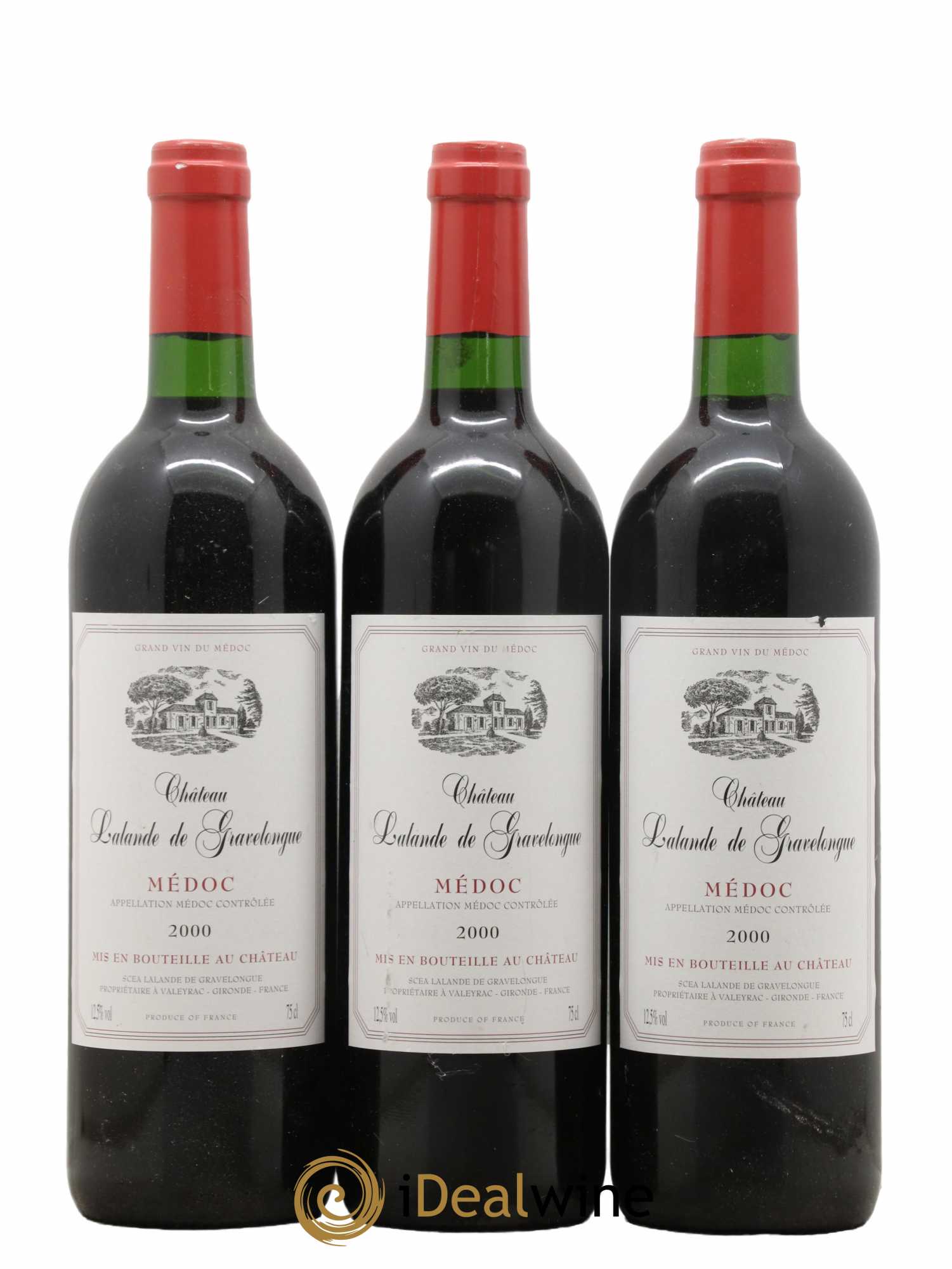 Médoc Château Lalande de Gravelongue 2000 - Lot de 3 bouteilles - 0