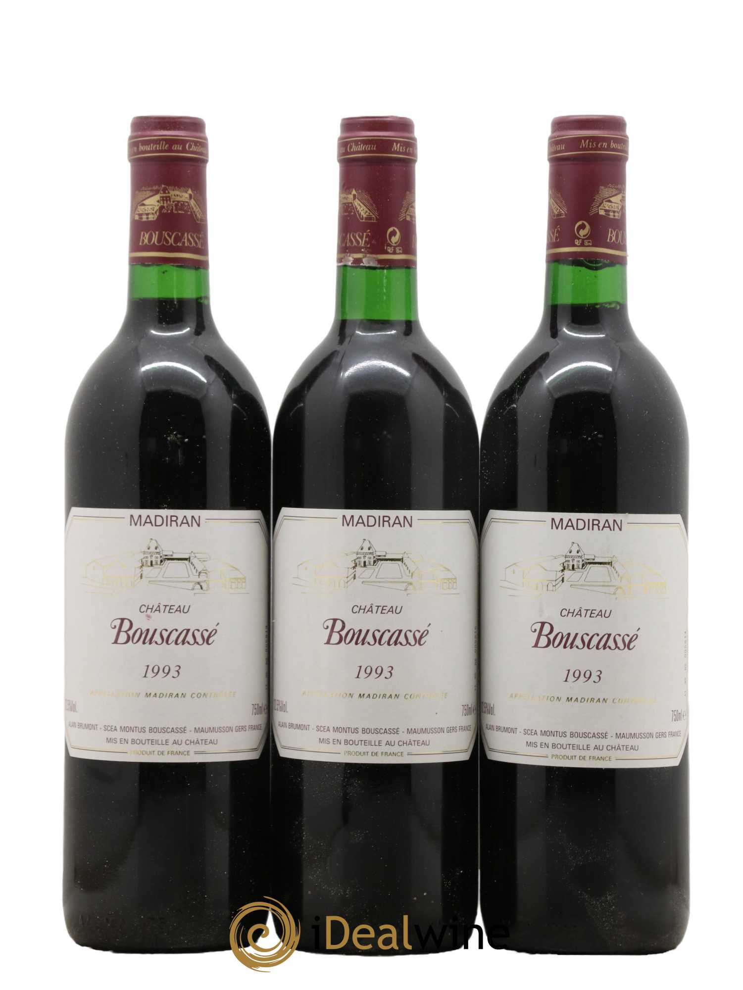 Madiran Château Bouscassé Alain Brumont 1993 - Lot de 3 bouteilles - 0