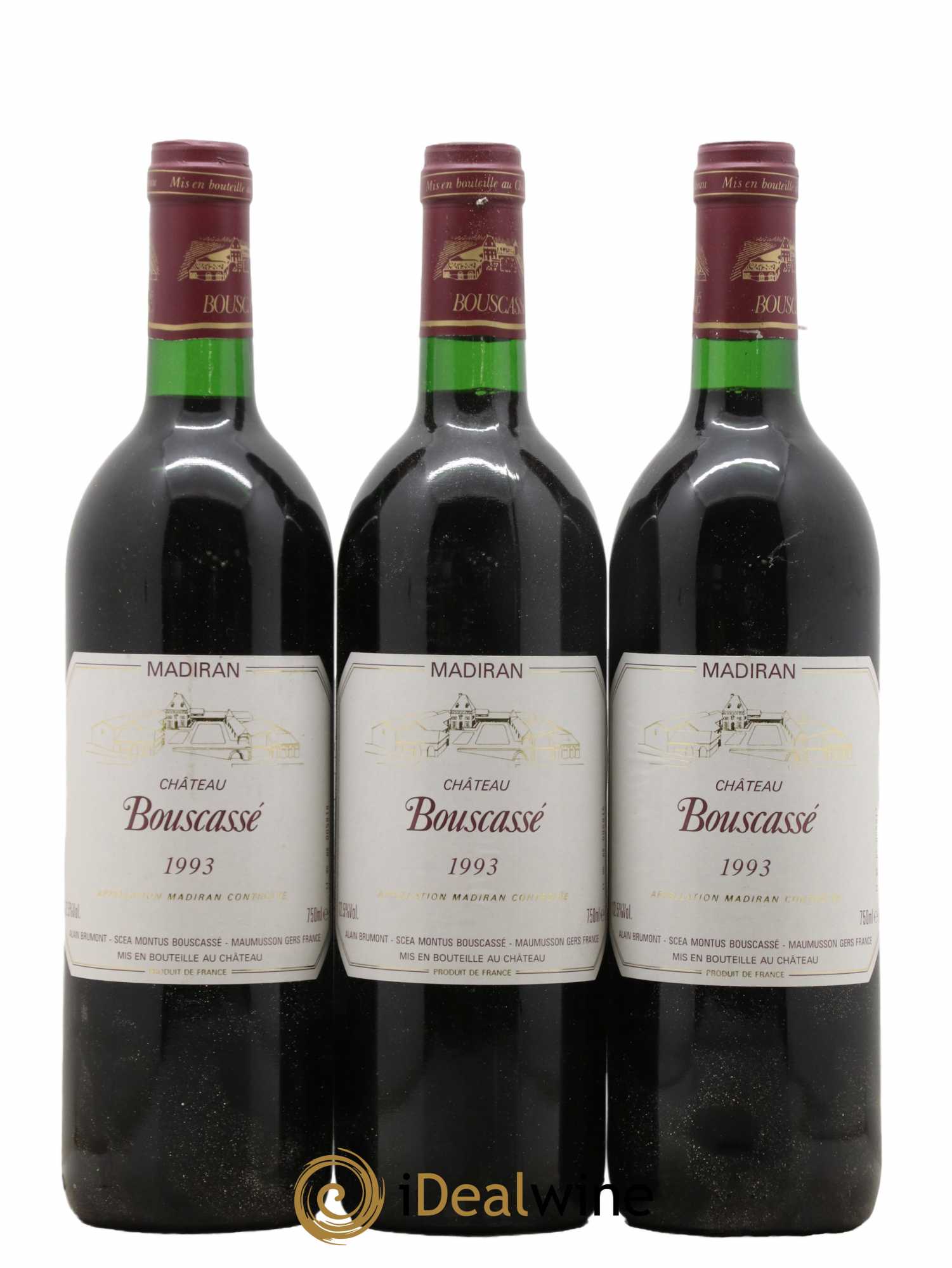 Madiran Château Bouscassé Alain Brumont 1993 - Lot de 3 bouteilles - 0