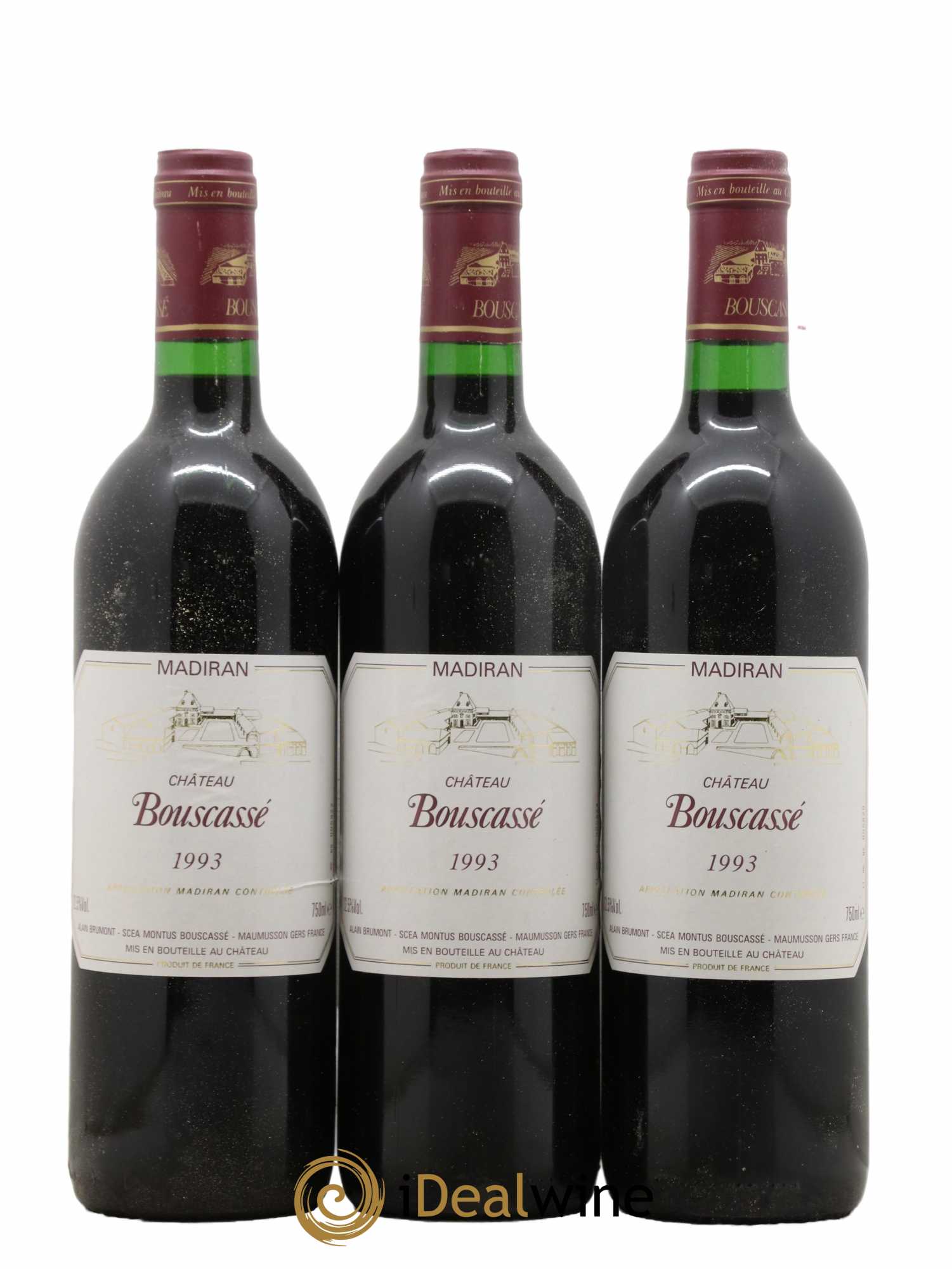 Madiran Château Bouscassé Alain Brumont 1993 - Lot de 3 bouteilles - 0