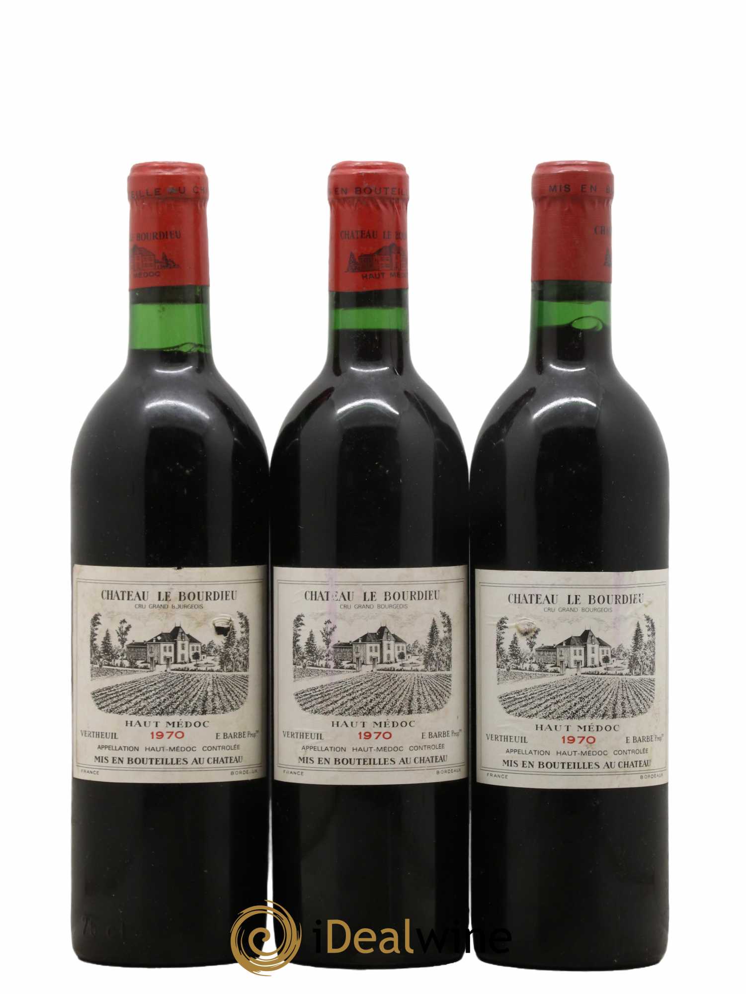 Château le Bourdieu Cru Bourgeois 1970 - Lot de 3 bouteilles - 0