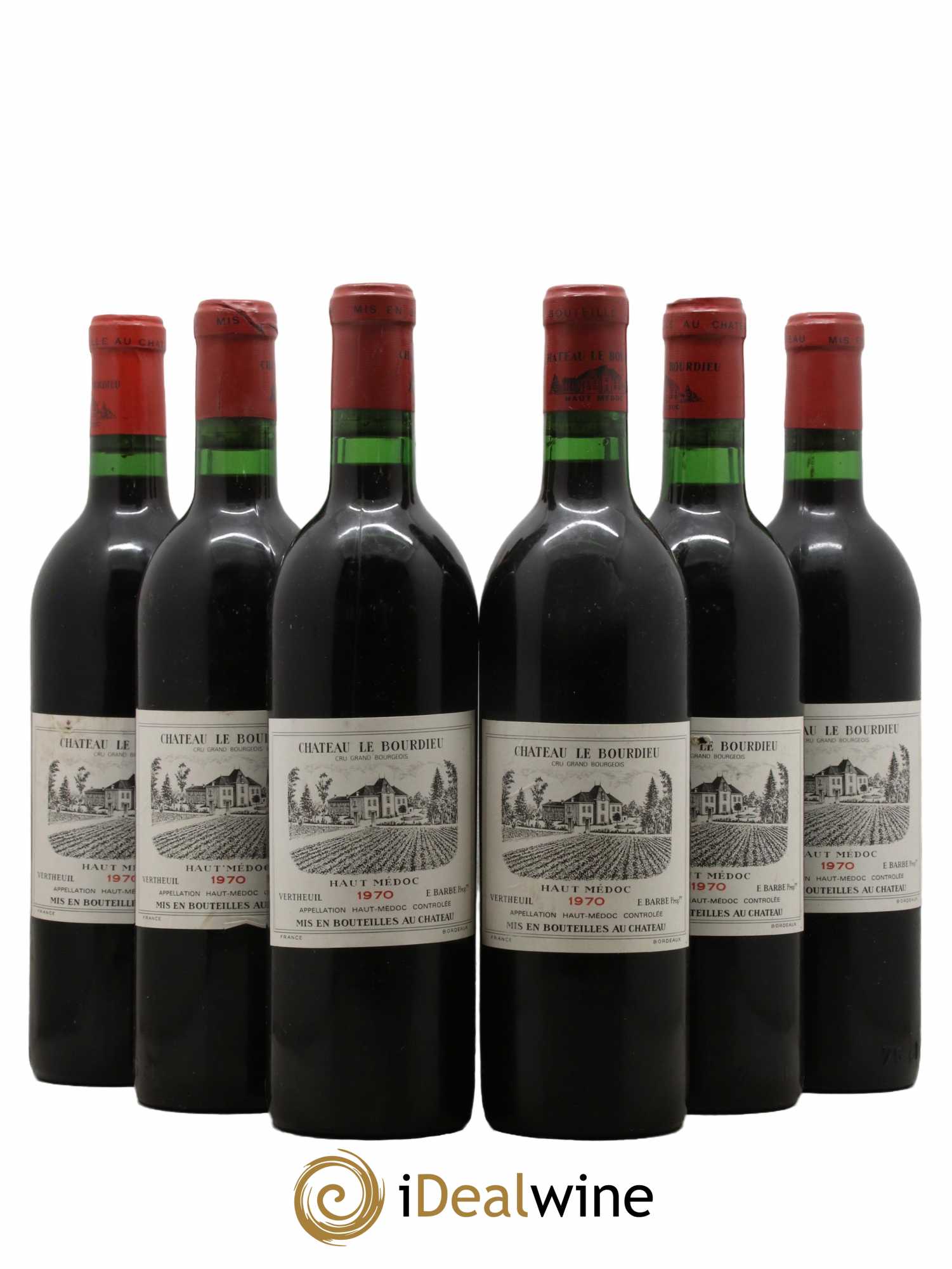 Château le Bourdieu Cru Bourgeois 1970 - Lot de 6 bouteilles - 0