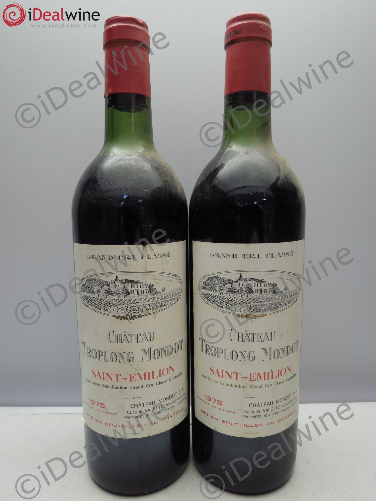 Château Troplong Mondot 1er Grand Cru Classé B 1975 - Lot de 2 bouteilles - 0