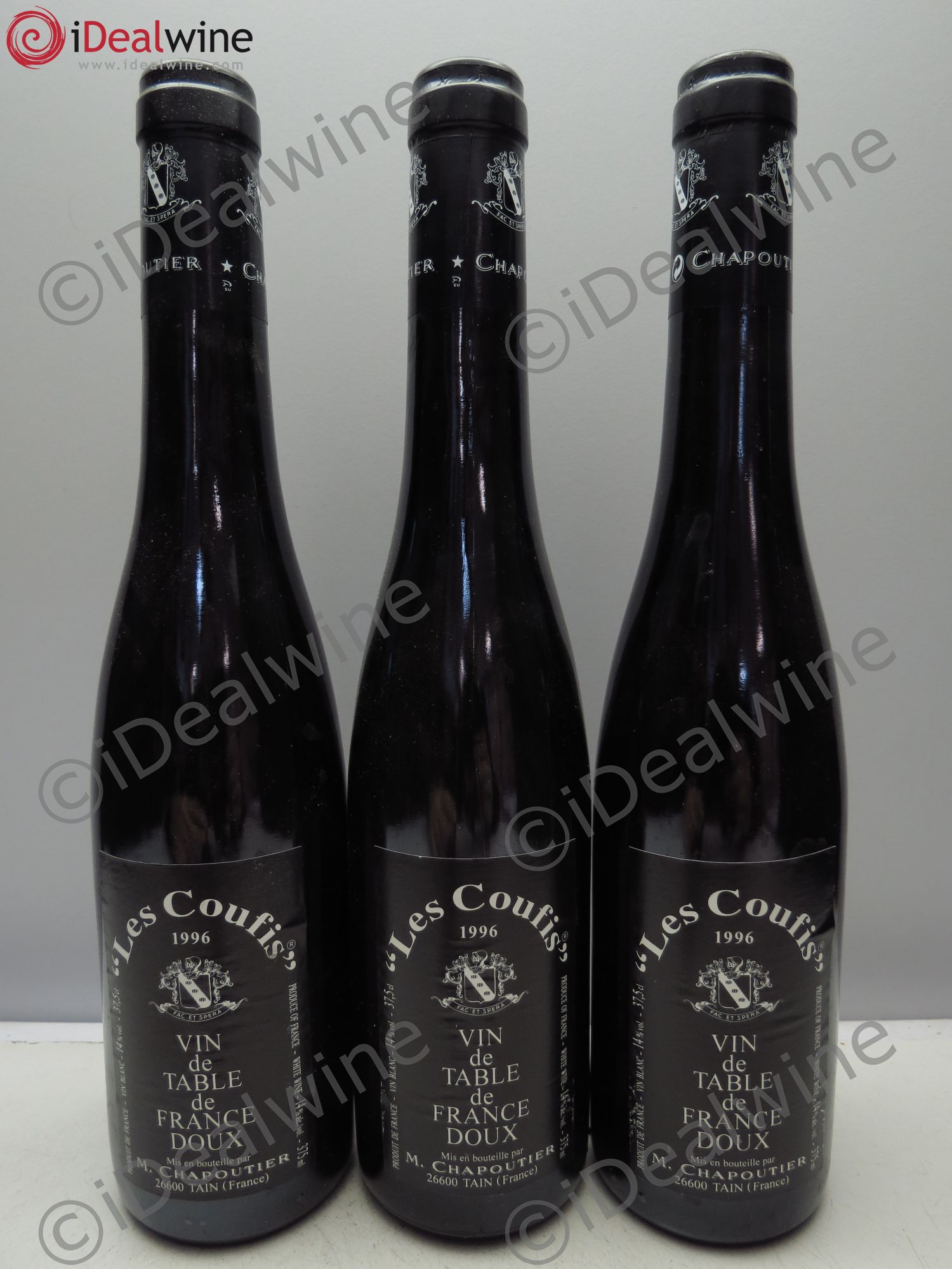 Vin de table Coufis Chapoutier (doux) 1996 - Posten von 3 Demi-Flaschen - 0