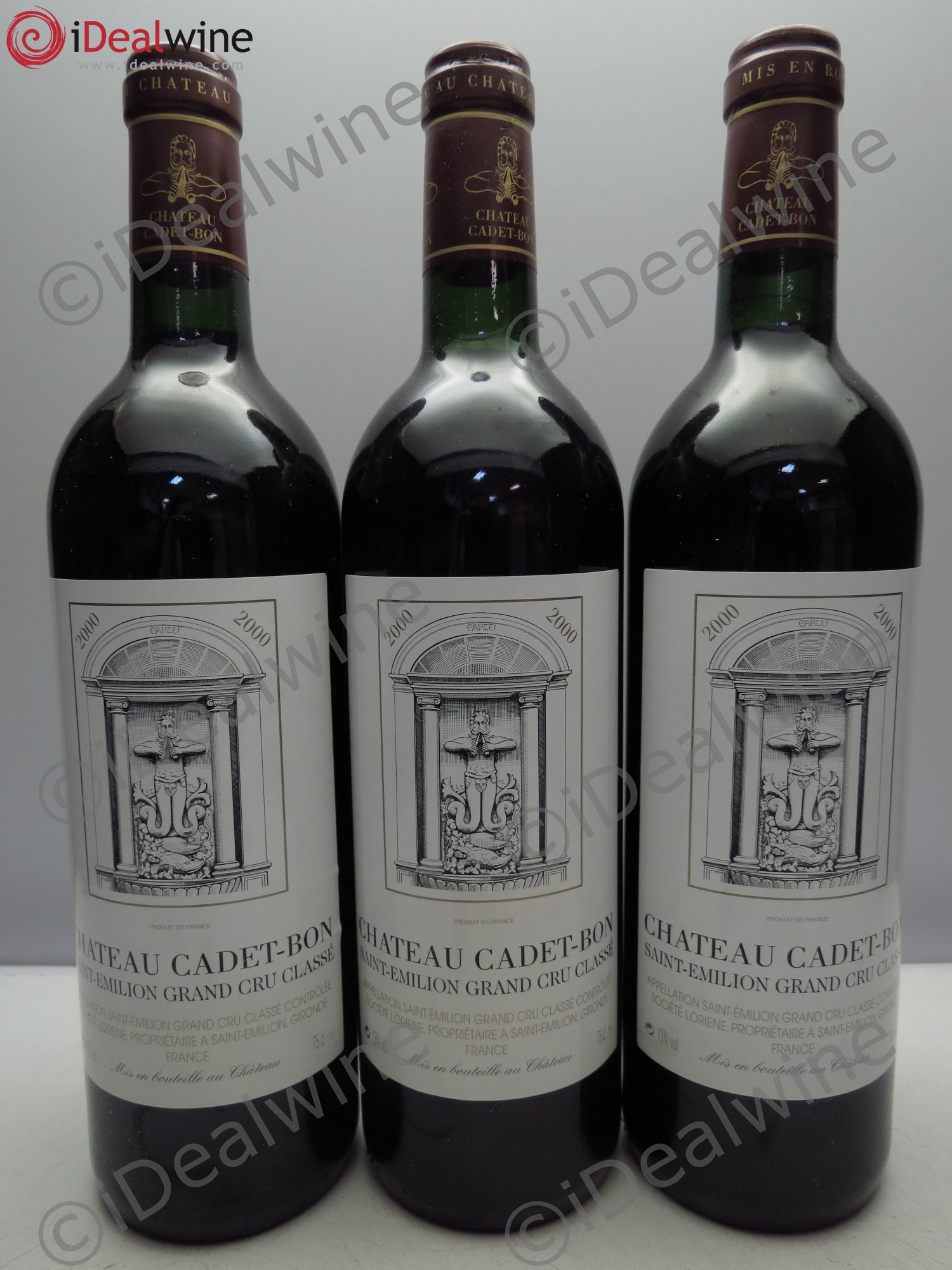 Château Cadet Bon Grand Cru Classé 2000 - Lot de 3 bouteilles - 0
