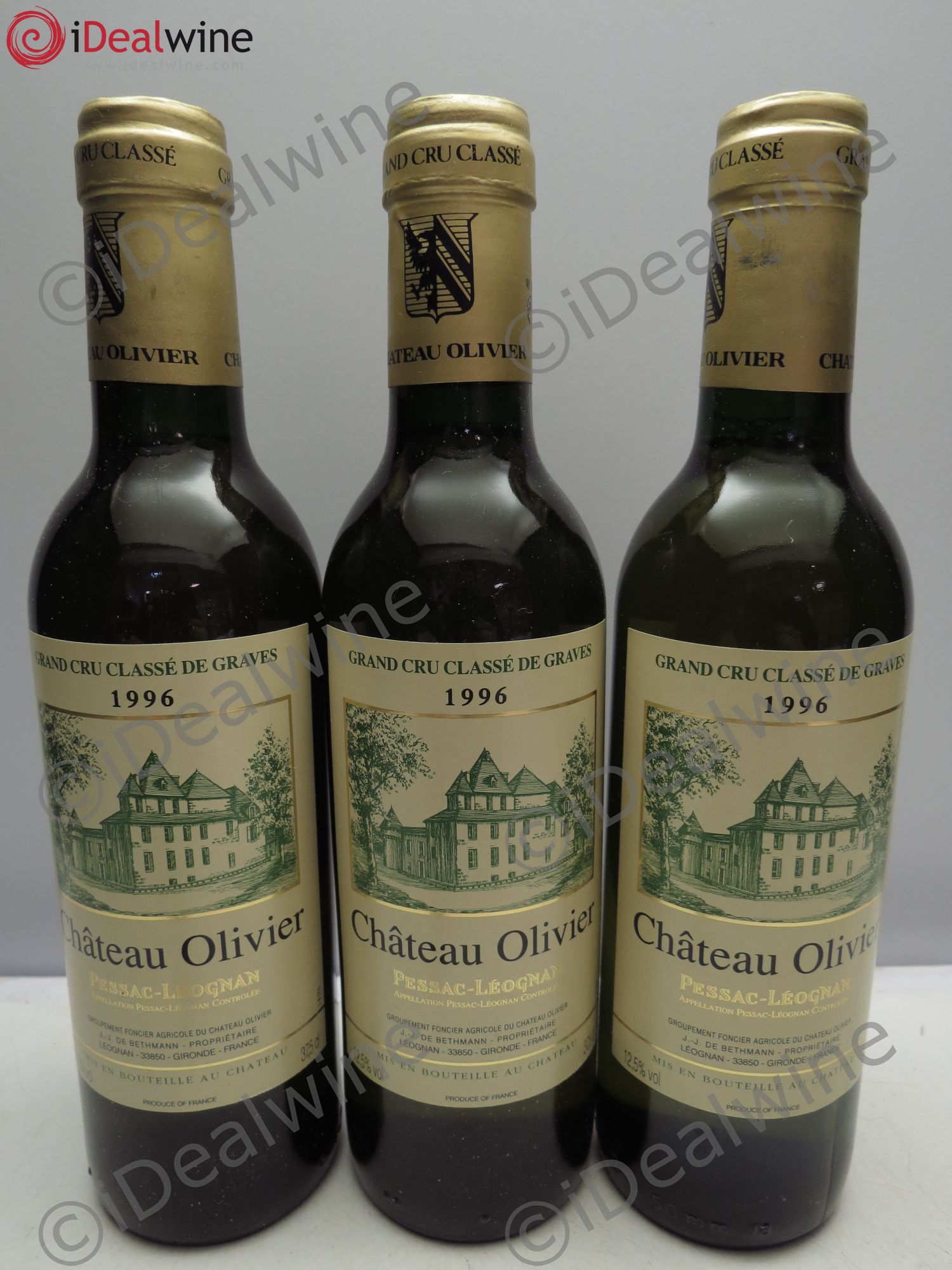Château Olivier Cru Classé de Graves 1996 - Lot de 3 demi bouteilles - 0