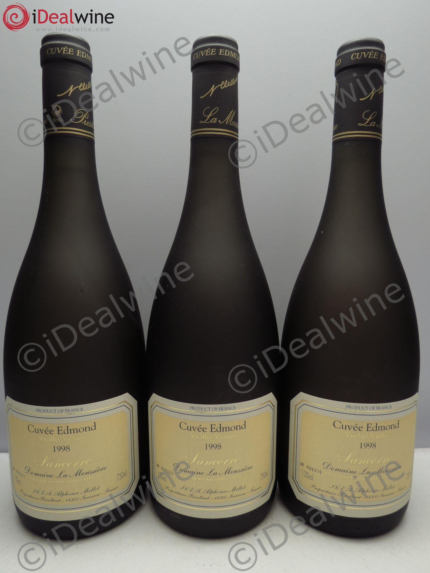 Sancerre Cuvée Edmond Alphonse Mellot la Moussière Vieilles Vignes 1998 - Posten von 3 Flaschen - 0