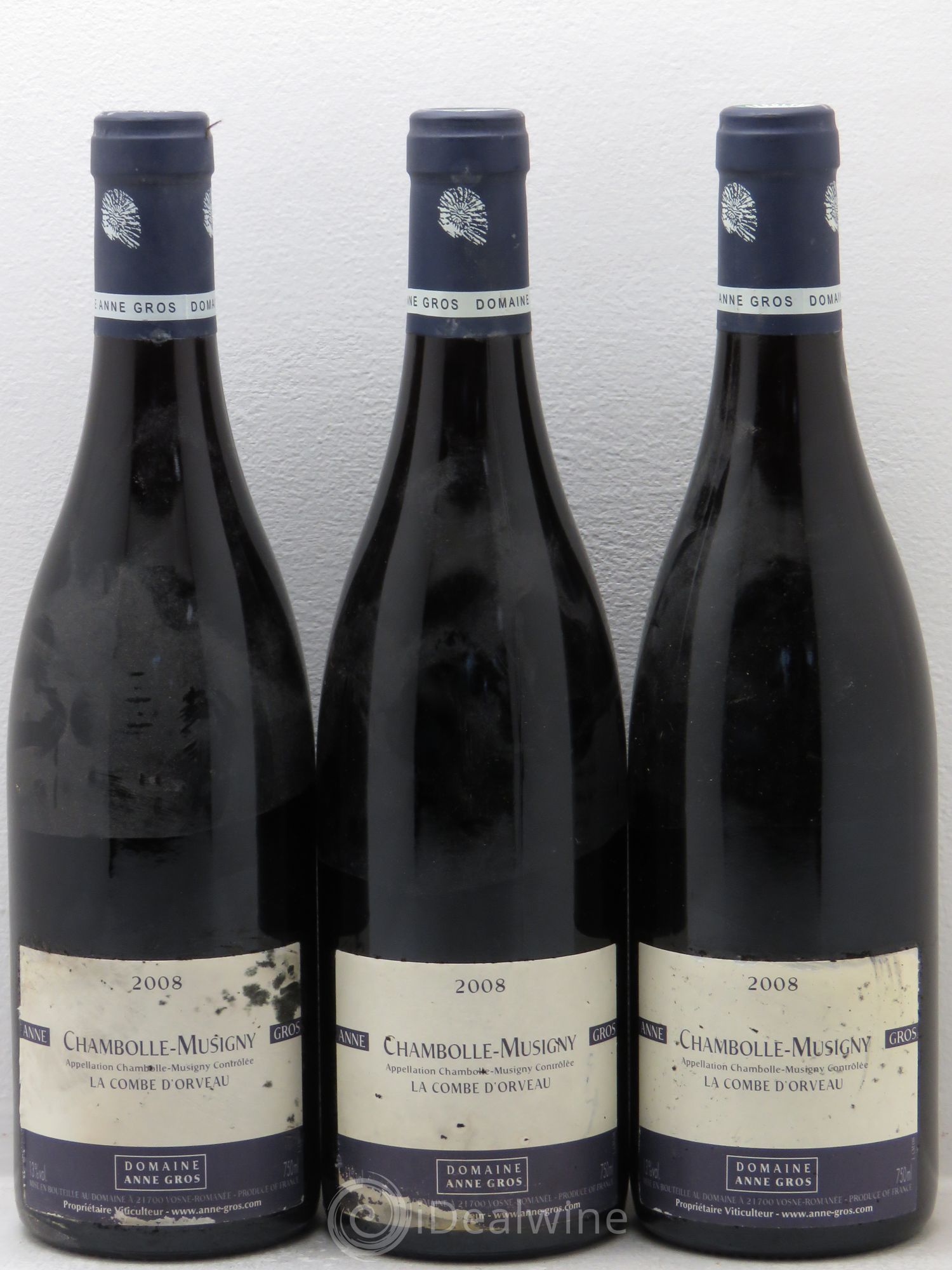 Chambolle-Musigny La Combe d'Orveau Anne Gros 2008 - Lot de 3 bouteilles - 0