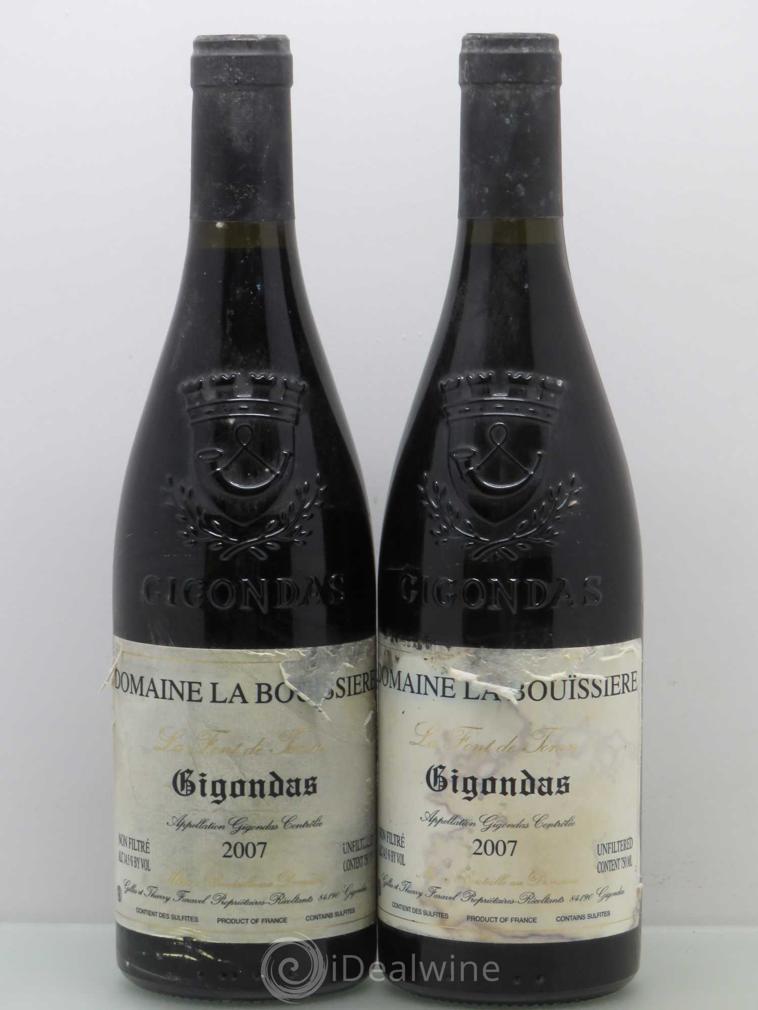 Gigondas Font De Tonin La Bouissiere 2007 - Posten von 2 Flaschen - 0