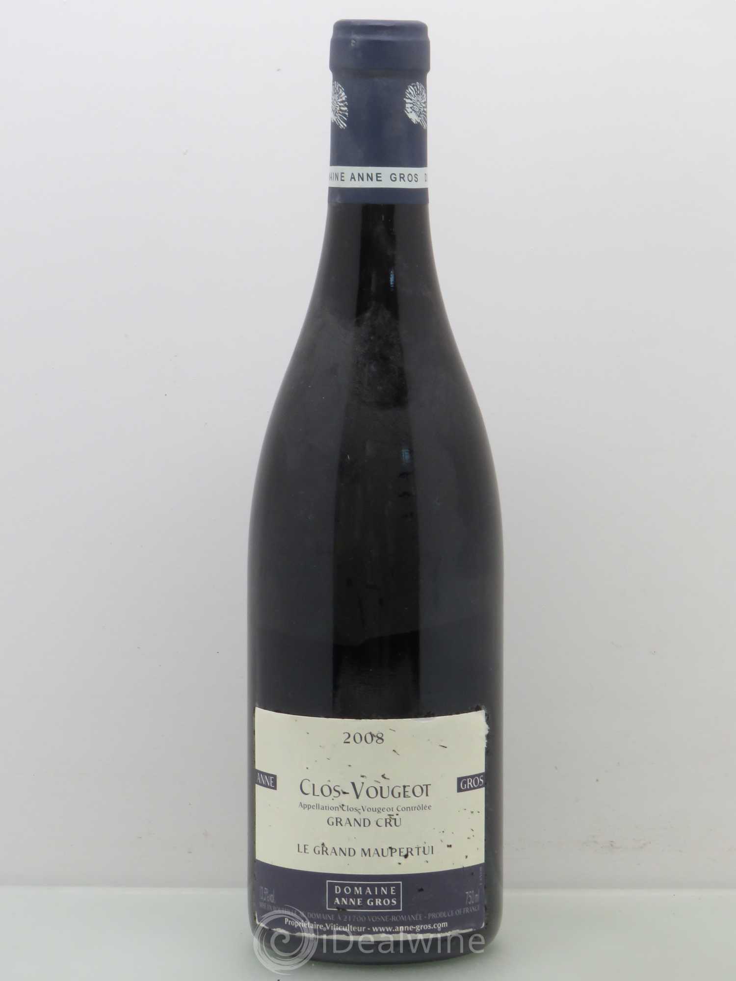 Clos de Vougeot Grand Cru Anne Gros Le Grand maupertui 2008 - Lot de 1 bouteille - 0