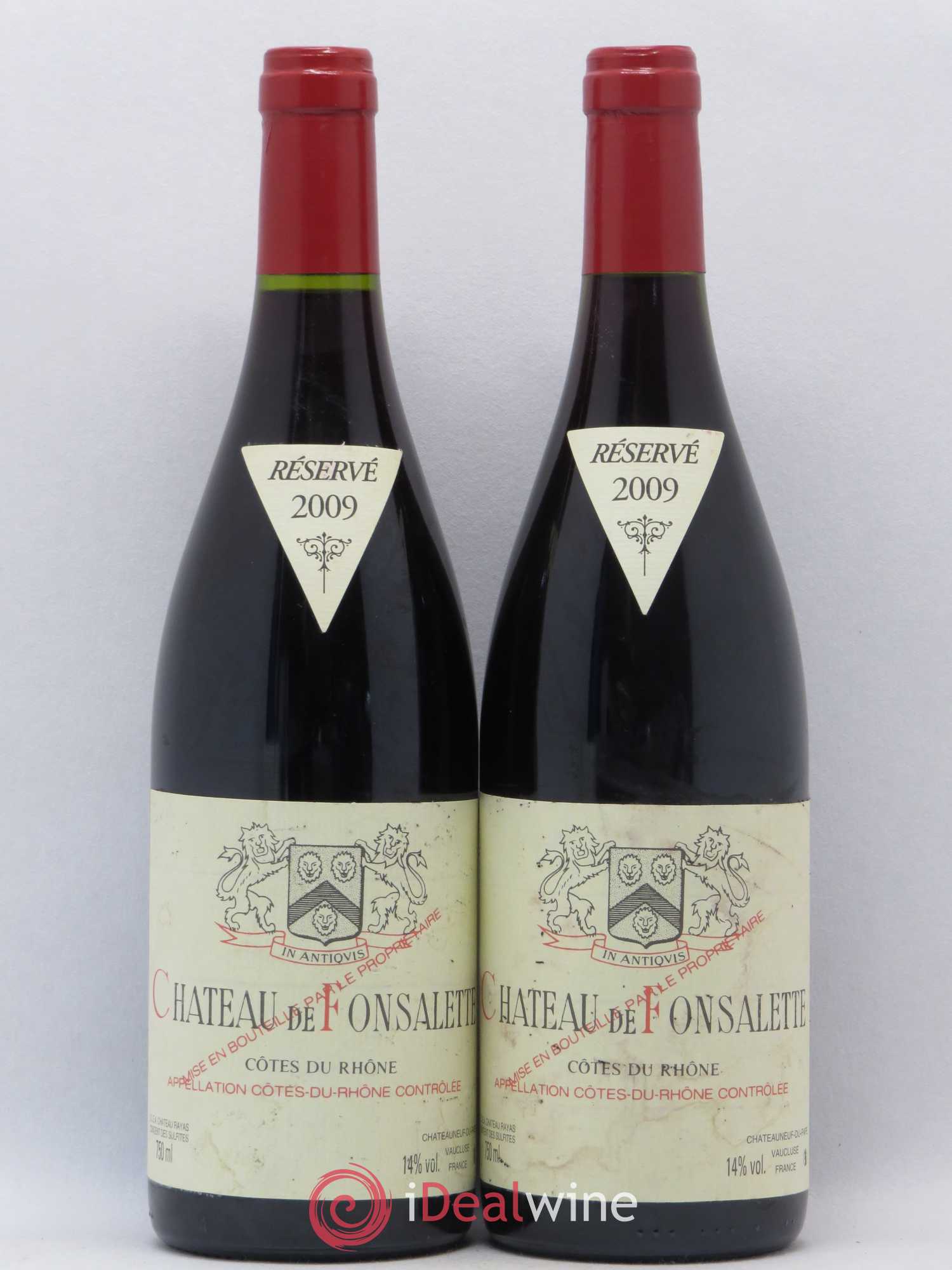 Côtes-du-Rhône Château de Fonsalette Emmanuel Reynaud 2009 - Lot de 2 bouteilles - 0